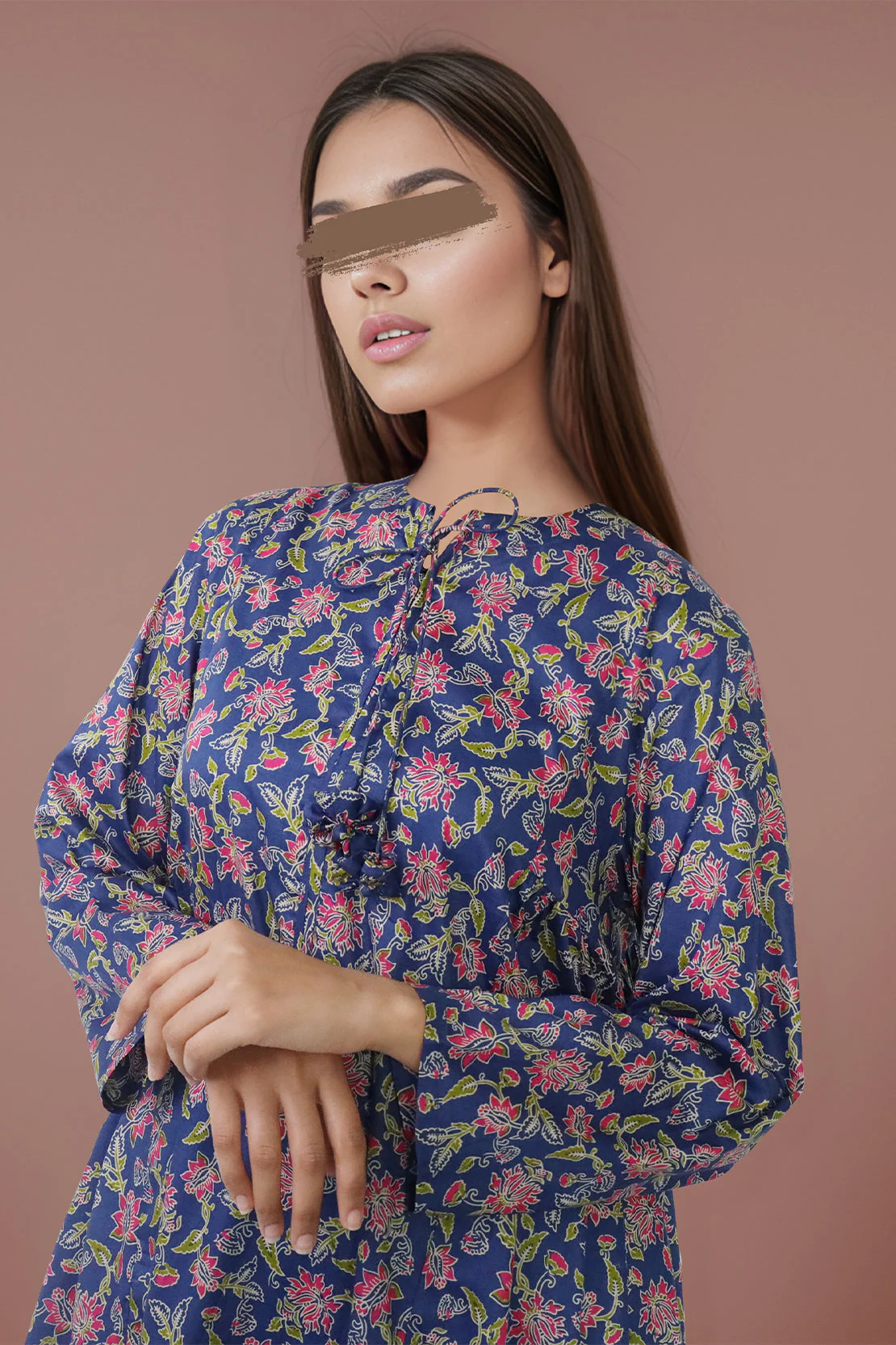 Printed Slub Cotton Stitched 2 Piece (Shirt/Trouser) - Image 2
