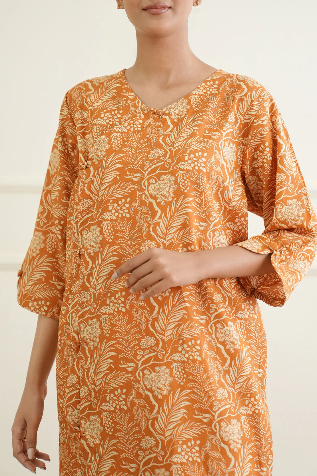 Printed Slub Cotton Stitched Shirt - Image 2