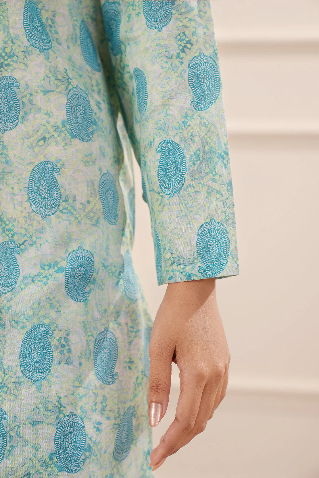 Printed Slub Cotton Stitched Shirt - Image 6