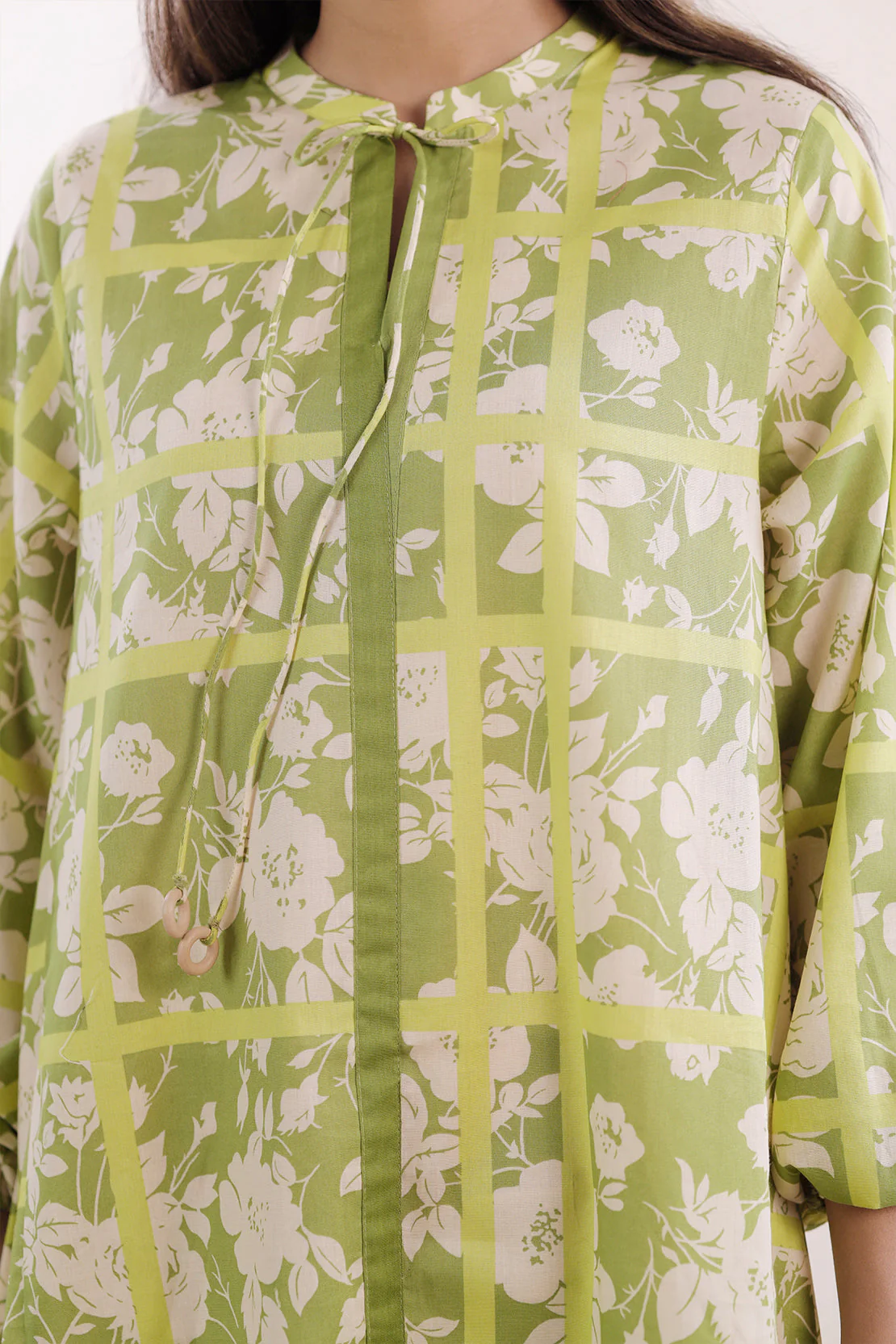 Printed Slub Cotton Stitched Shirt - Image 5