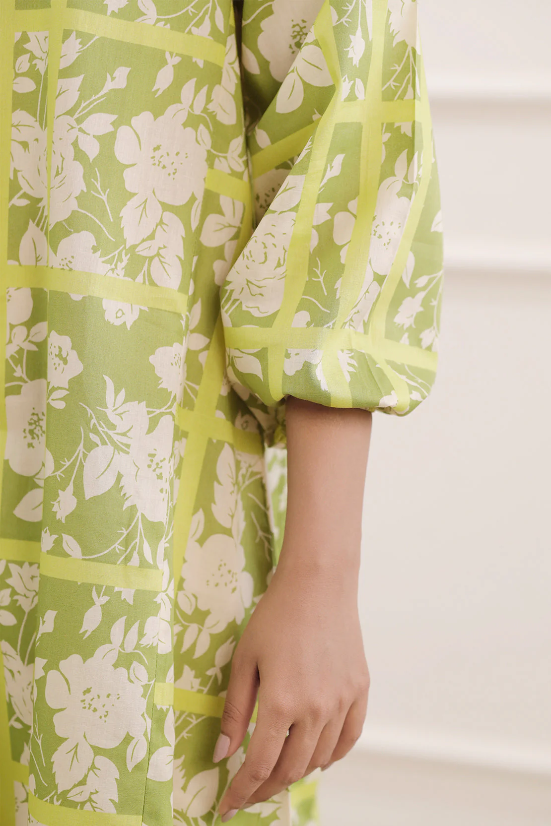 Printed Slub Cotton Stitched Shirt - Image 6