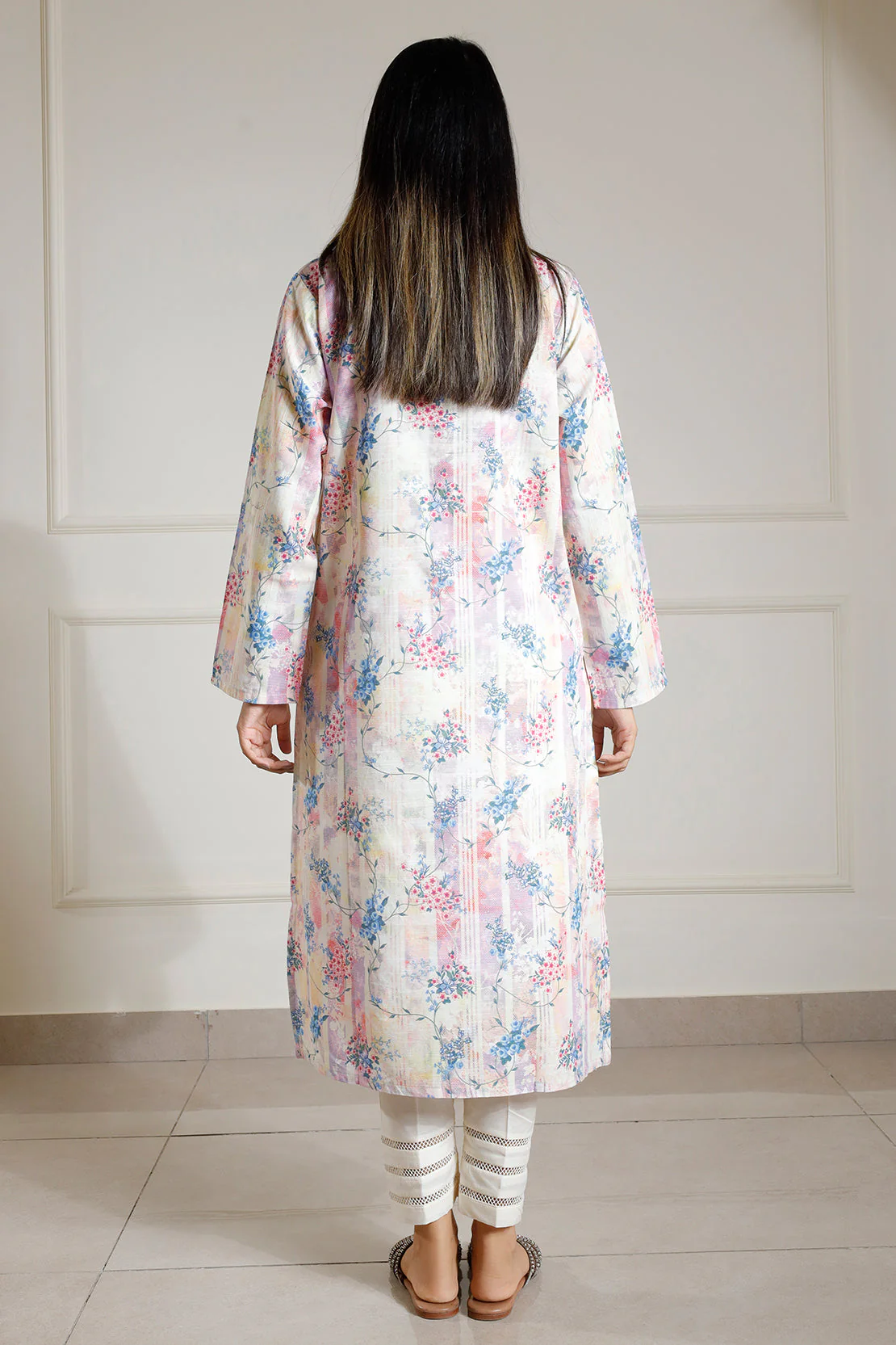 Printed Slub Cotton Stitched Shirt - Image 7