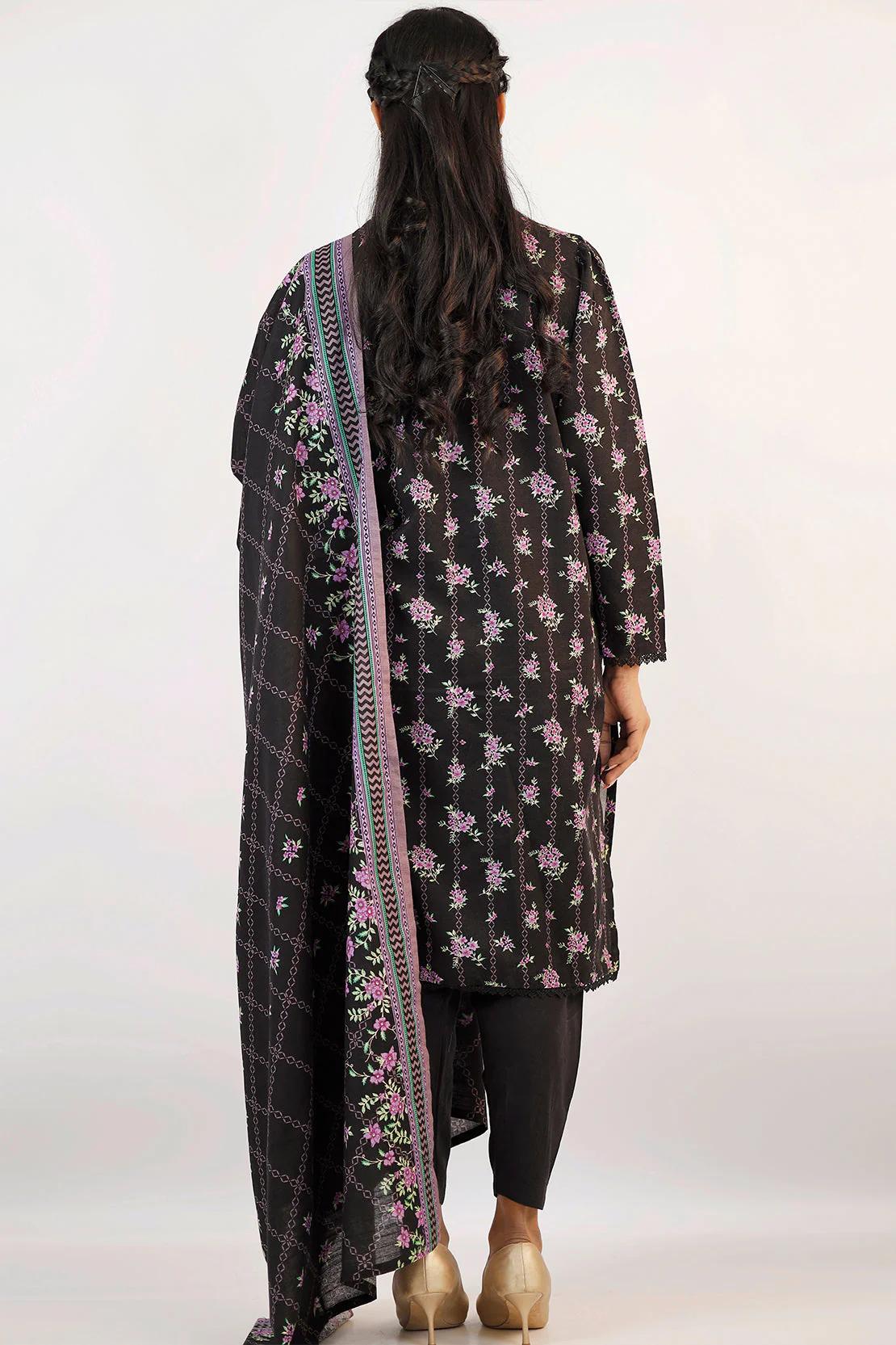 Printed Slub Cotton Stitched Shirt & Bottom - Image 6
