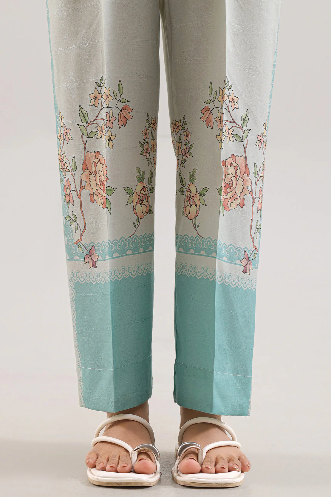 Printed Soft Cotton Jacquard Pants