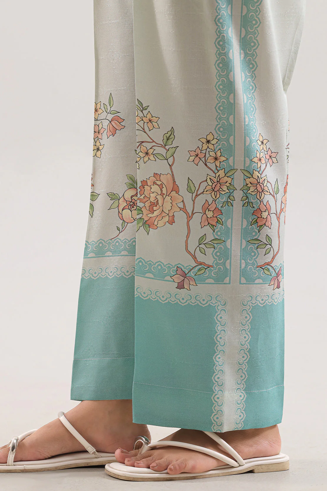 Printed Soft Cotton Jacquard Pants - Image 2