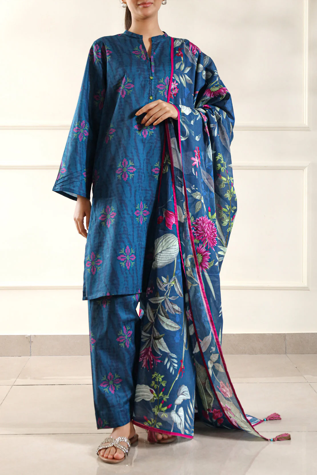 Printed Soft Touch Cotton Stitched 2 Piece (Shirt/Trouser)