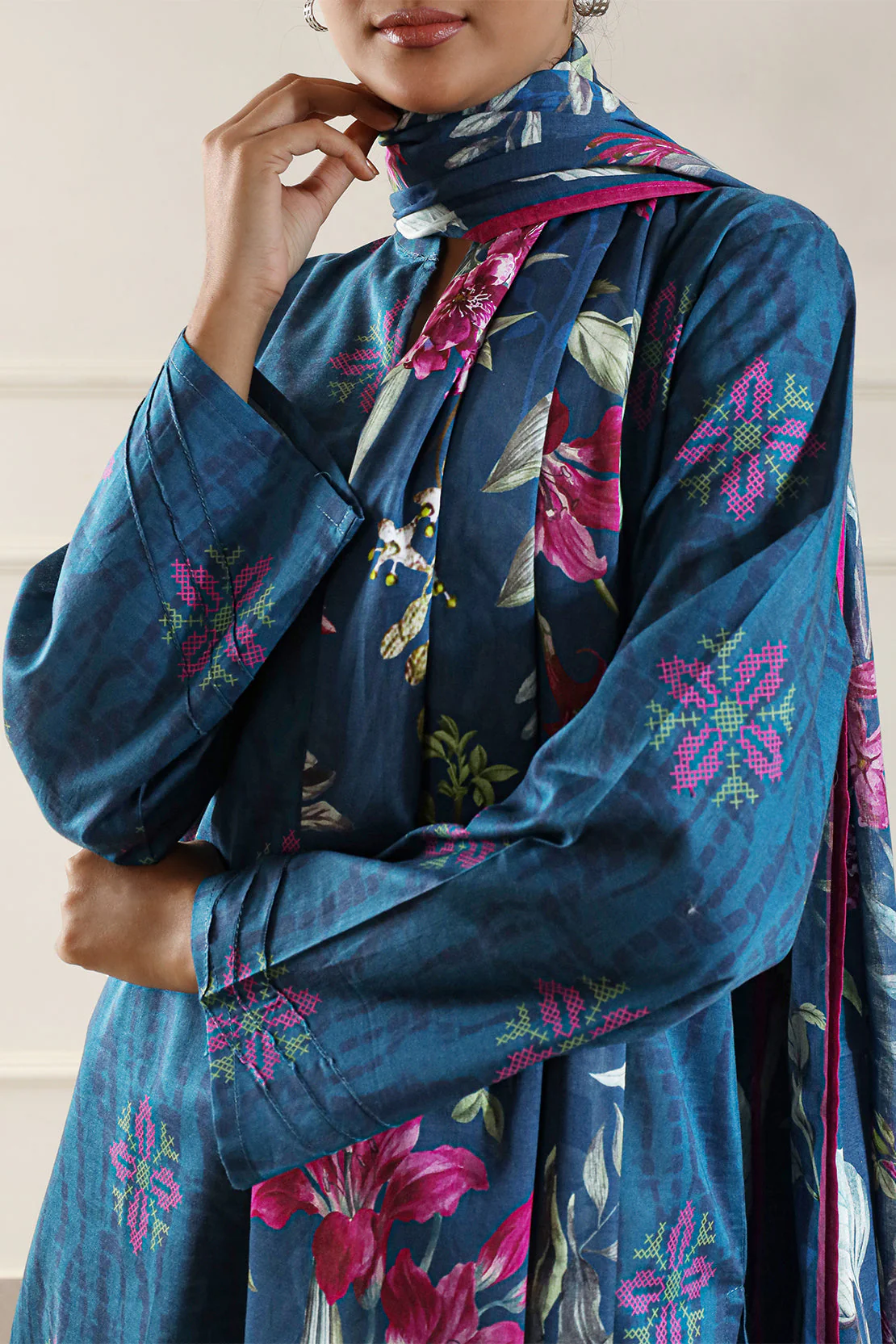 Printed Soft Touch Cotton Stitched 2 Piece (Shirt/Trouser) - Image 4