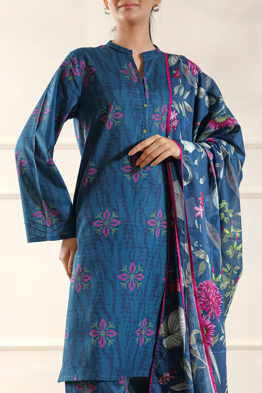 Printed Soft Touch Cotton Stitched 2 Piece (Shirt/Trouser) - Image 5