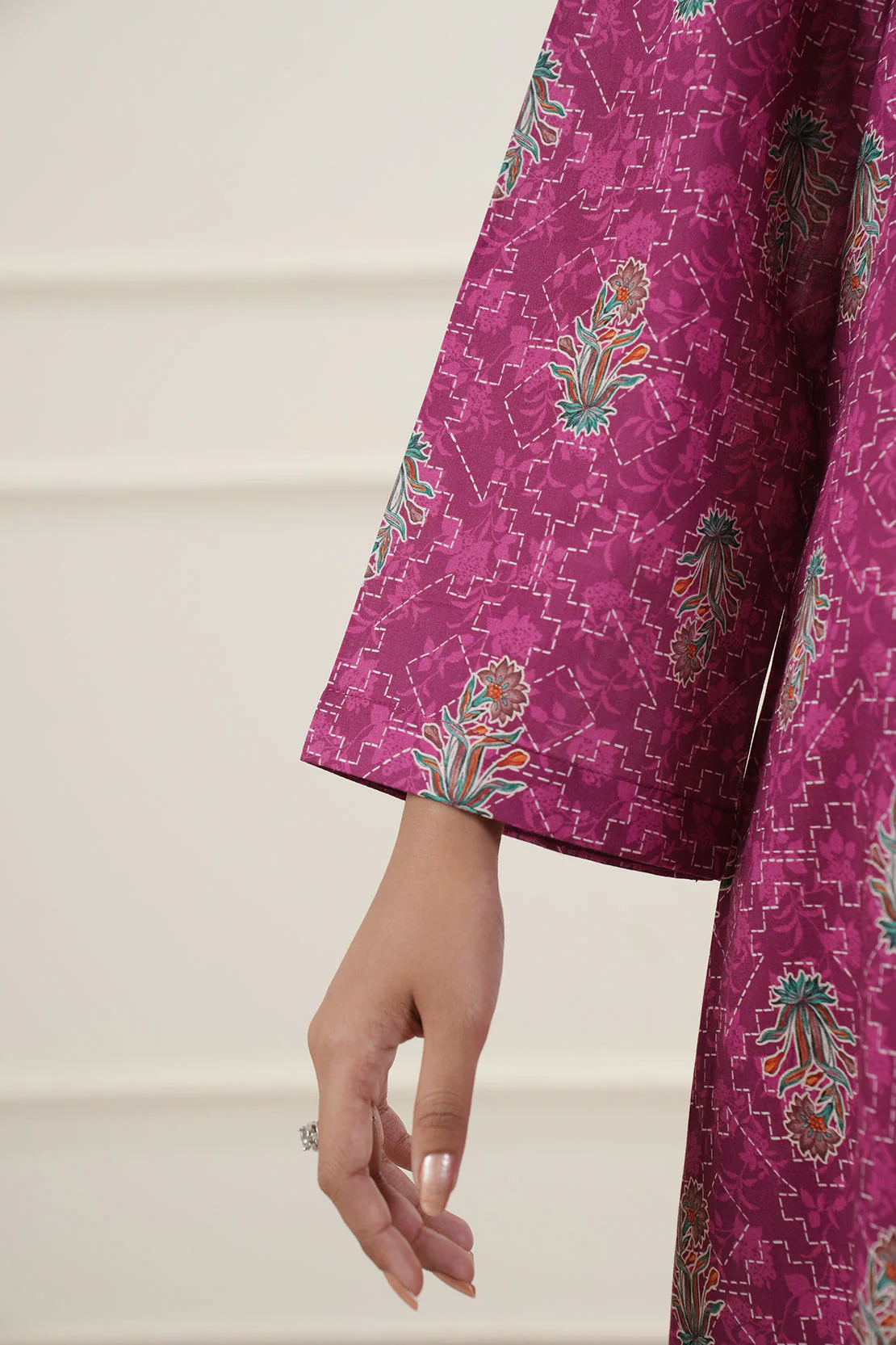 Printed Soft Touch Cotton Stitched 3 Piece - Image 8