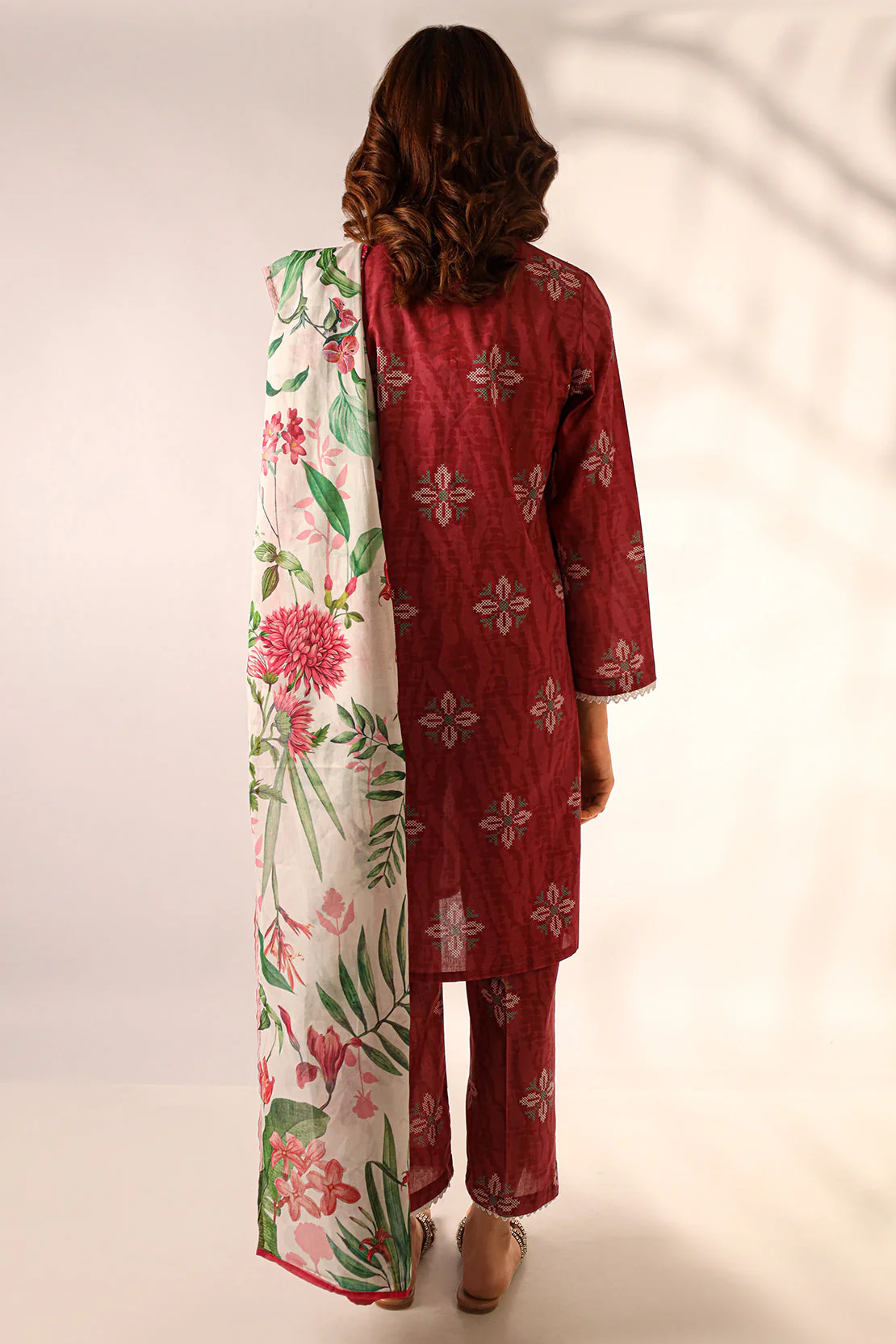 Printed Soft Touch Cotton Stitched 3 Piece - Image 8
