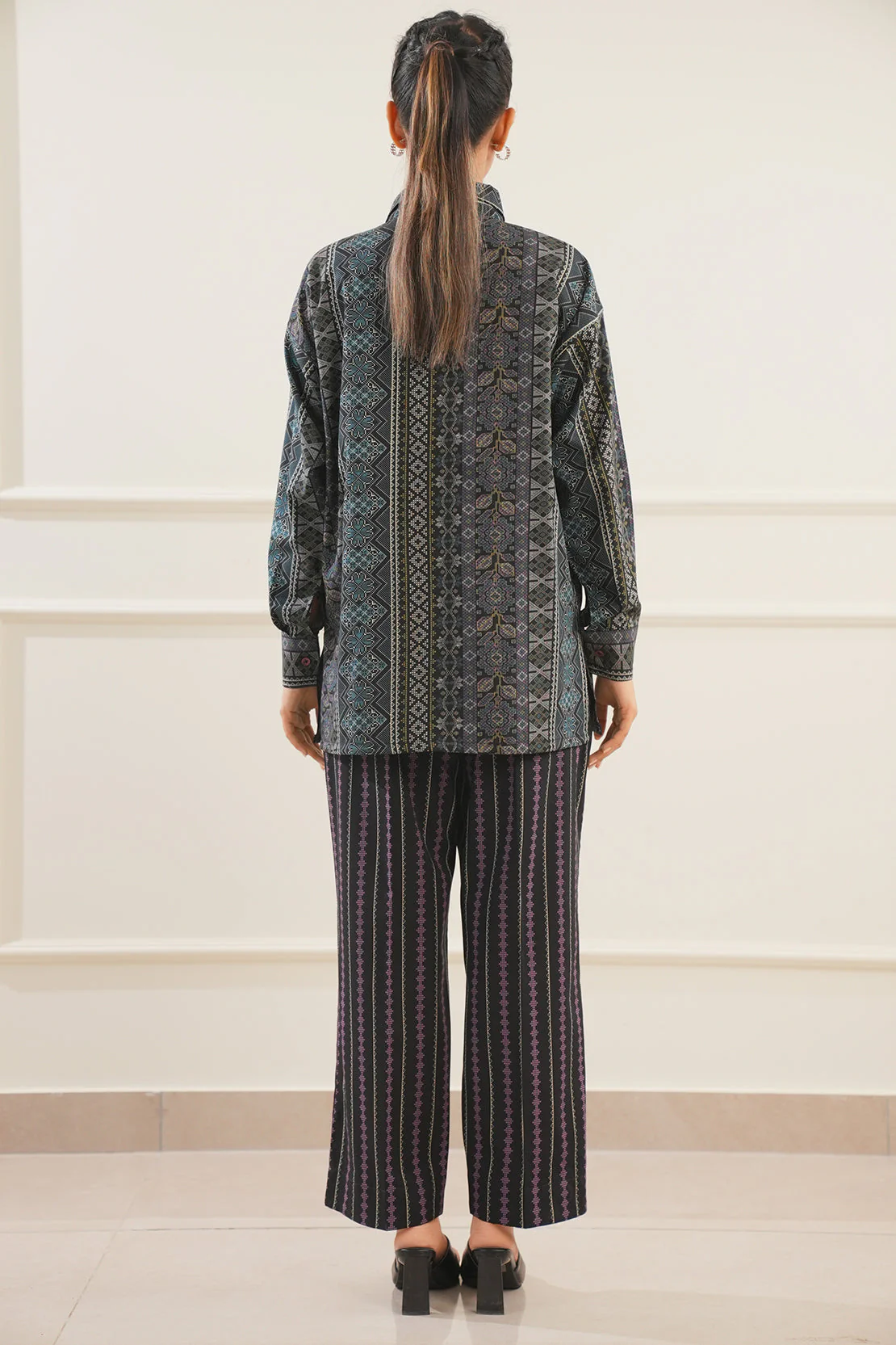 Printed Soft Touch Cotton Stitched Shirt & Bottom - Image 7