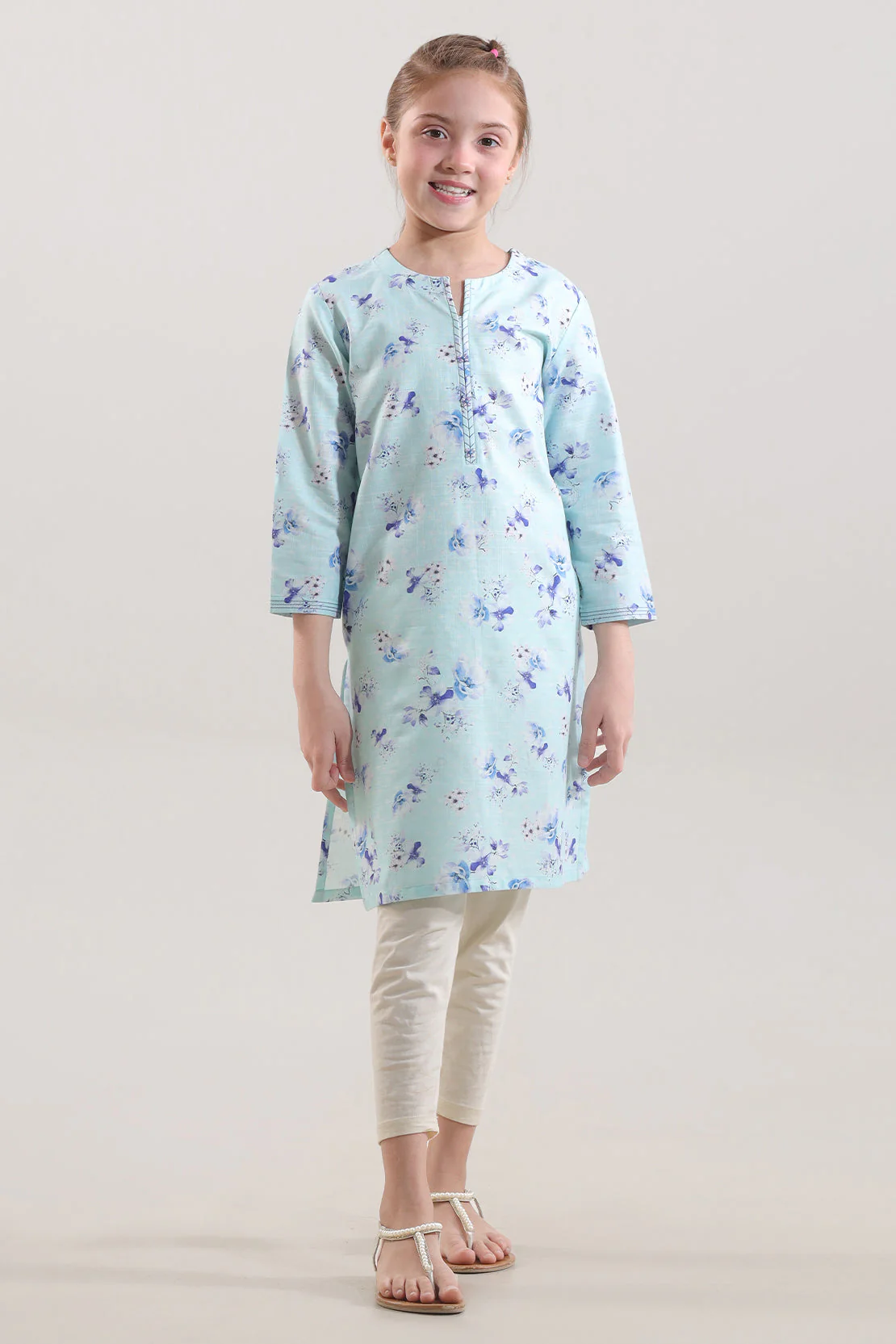 Printed Stitched Cambric Shirt For Kids