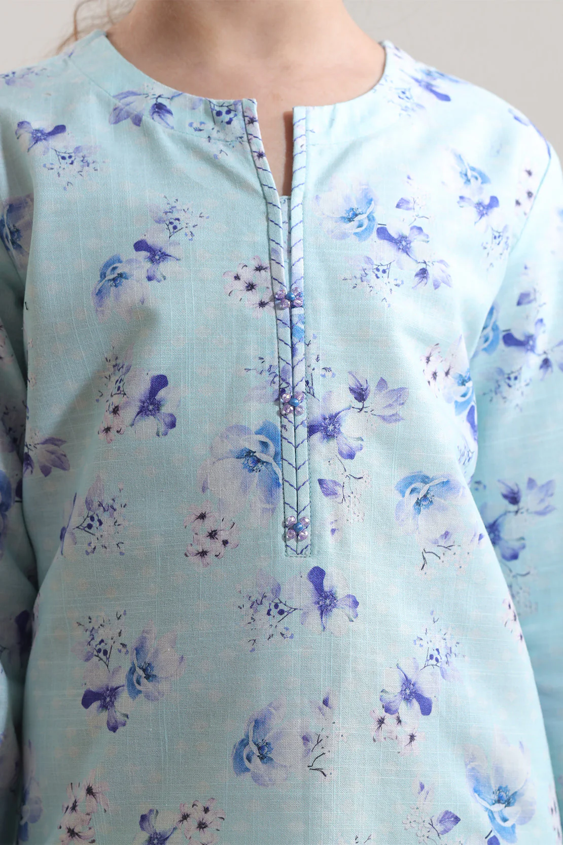 Printed Stitched Cambric Shirt For Kids - Image 4
