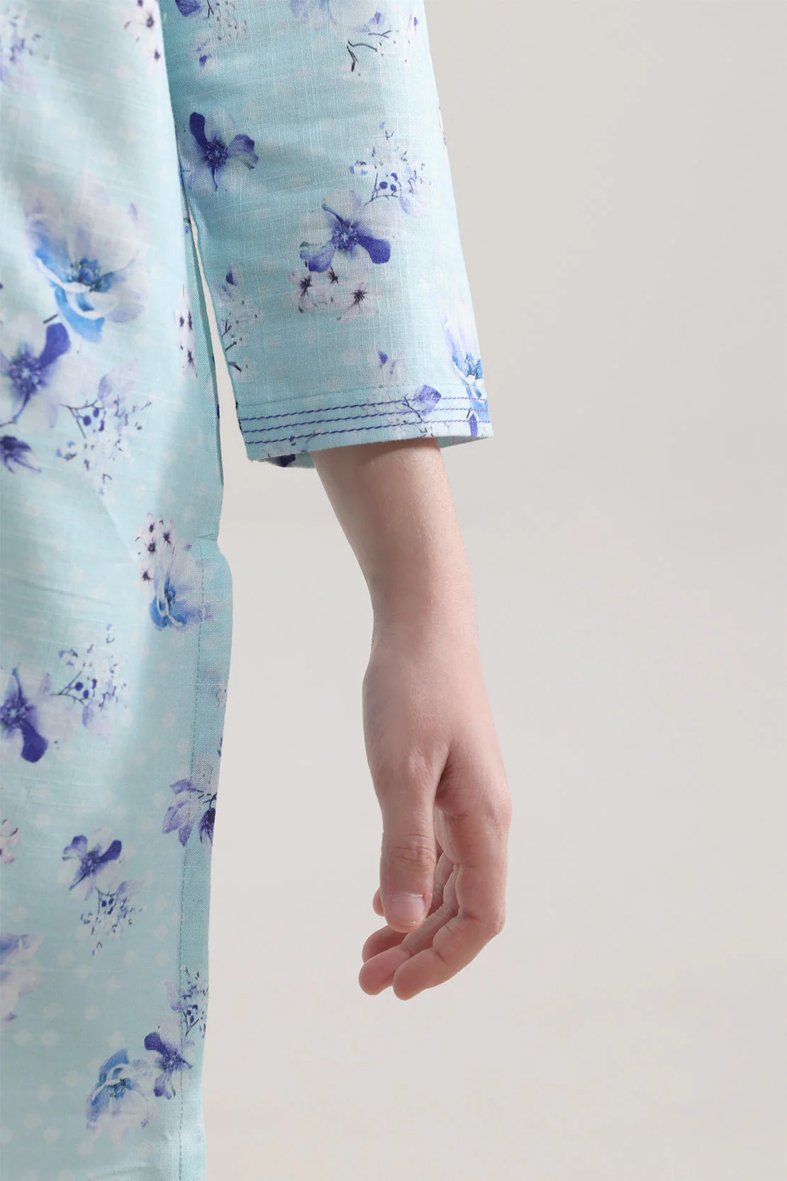 Printed Stitched Cambric Shirt For Kids - Image 5