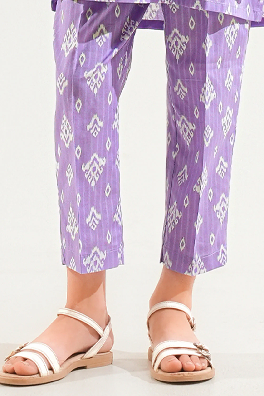 Printed Strip Lawn Pant For Kids