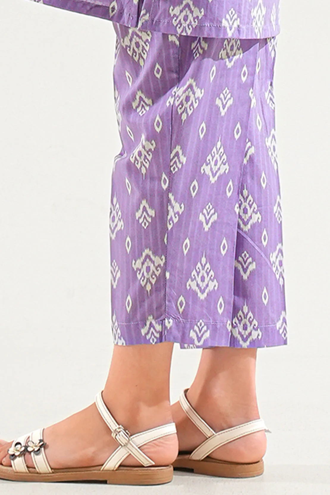 Printed Strip Lawn Pant For Kids - Image 2