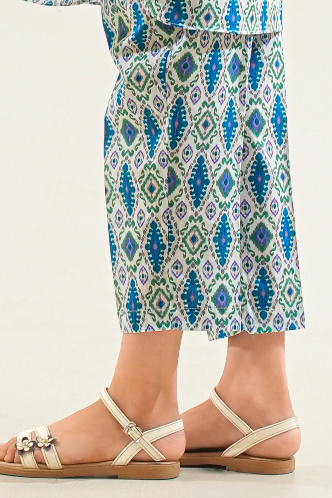Printed Strip Lawn Pant For Kids - Image 2