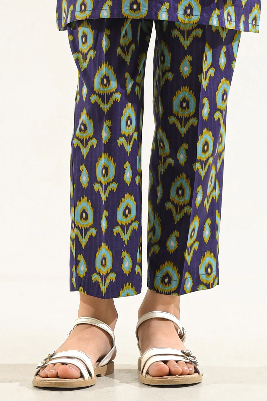 Printed Strip Lawn Pant For Kids