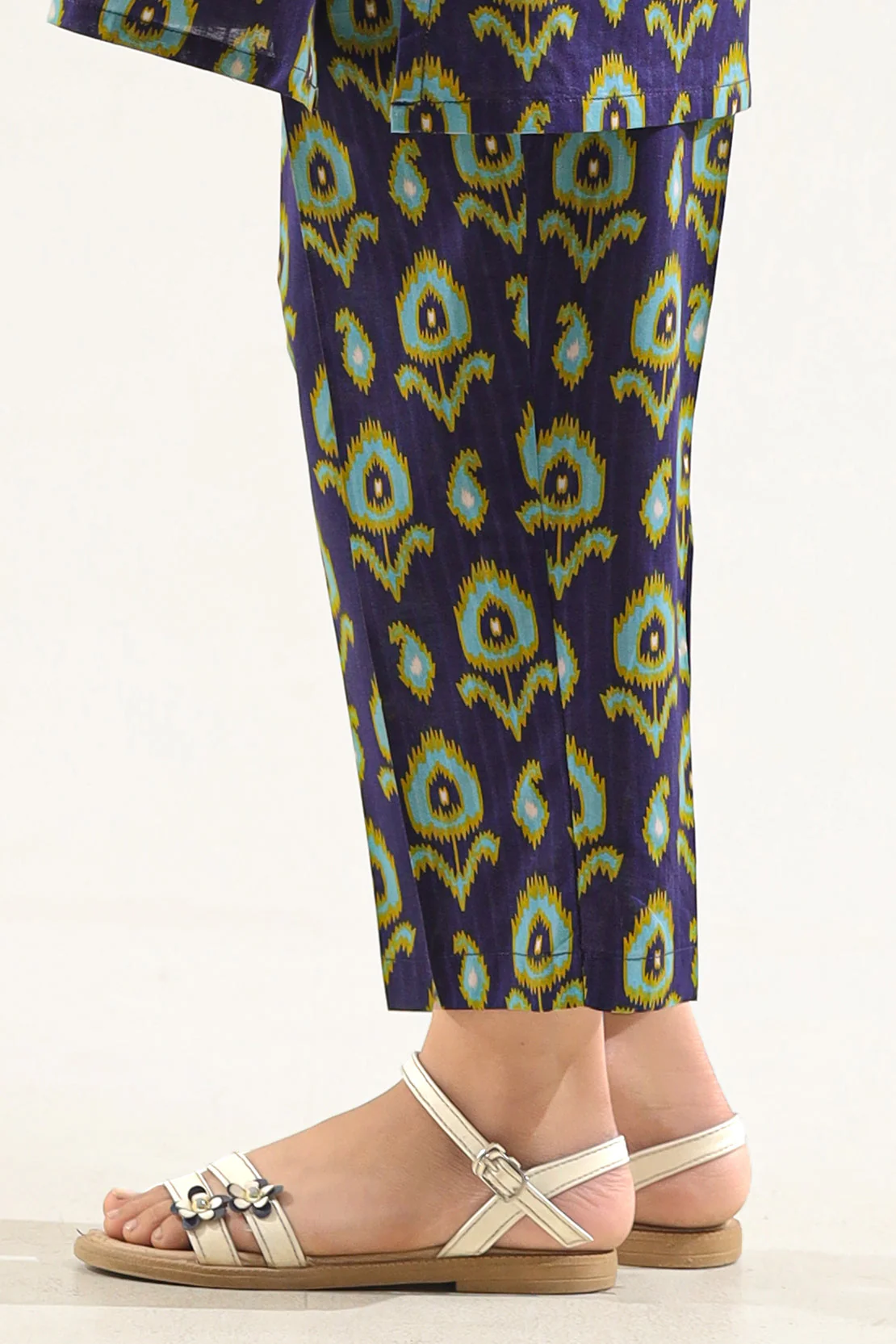 Printed Strip Lawn Pant For Kids - Image 2