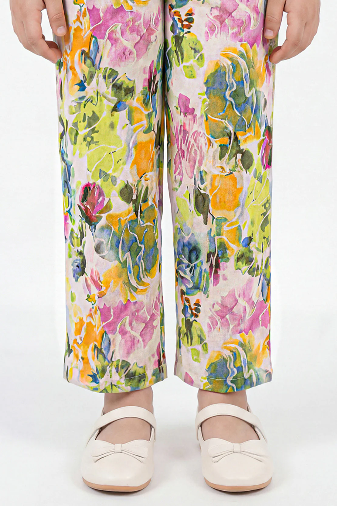 Printed Strip Lawn Pant For Kids