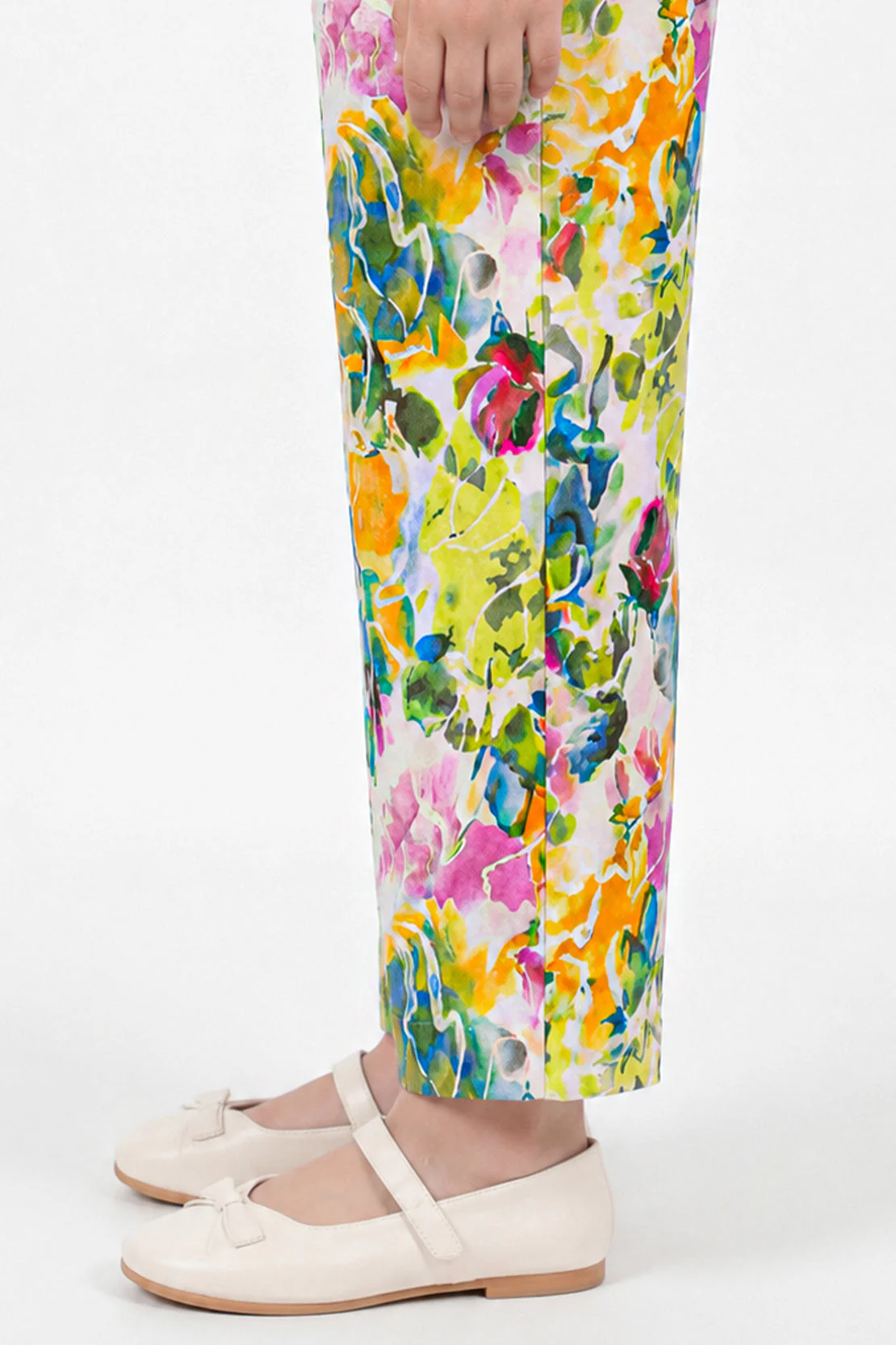 Printed Strip Lawn Pant For Kids - Image 2
