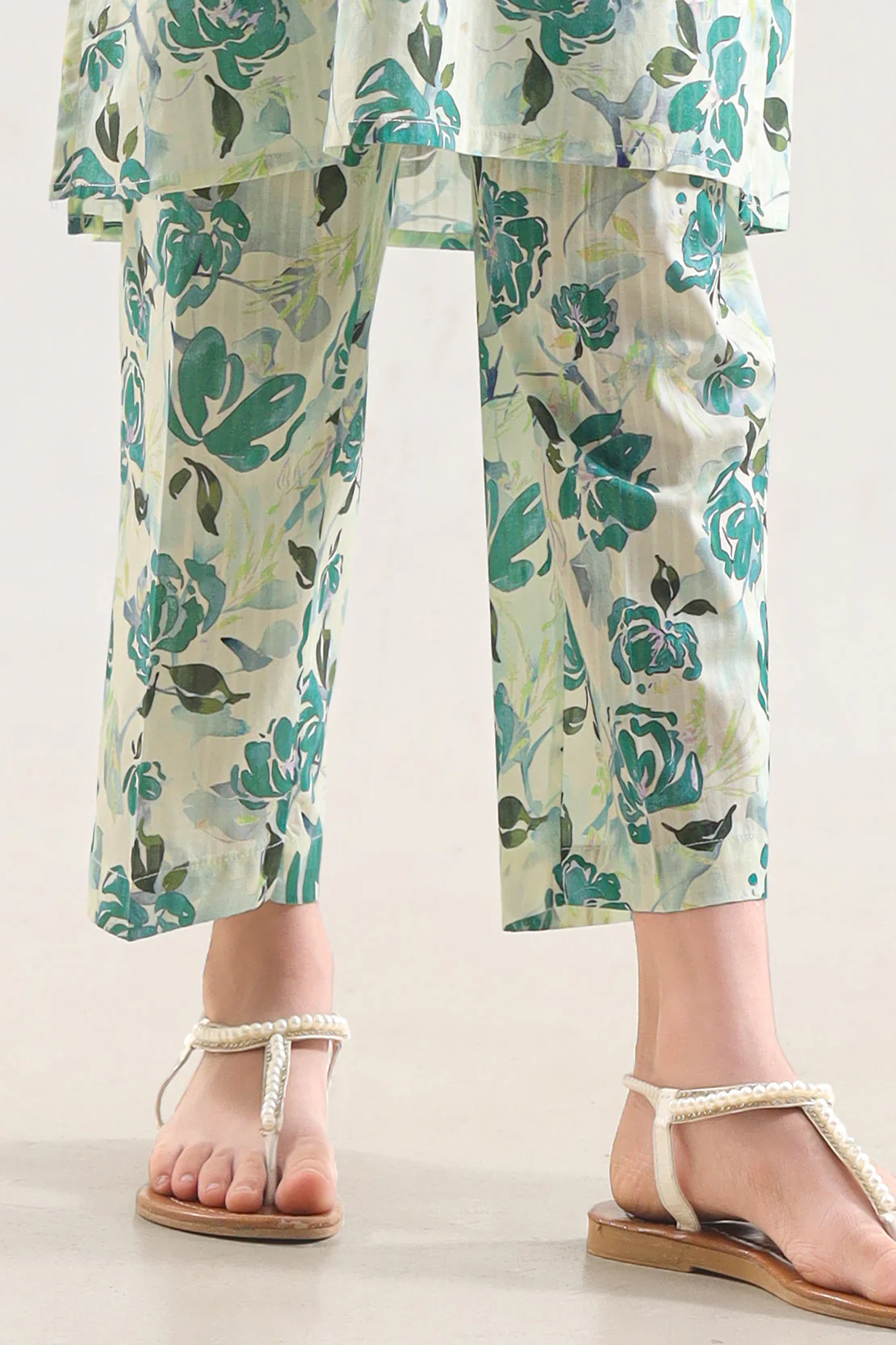 Printed Strip Lawn Pant For Kids - Image 2