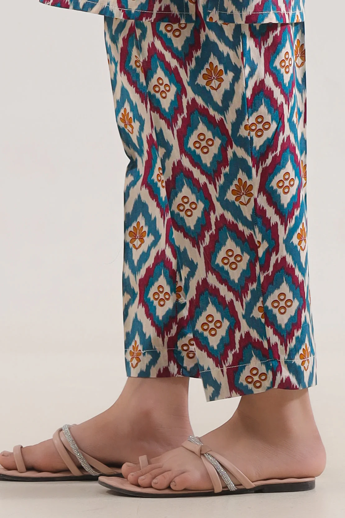 Printed Strip Lawn Pant For Kids