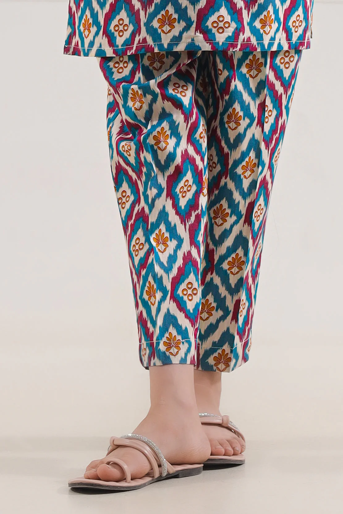 Printed Strip Lawn Pant For Kids - Image 2