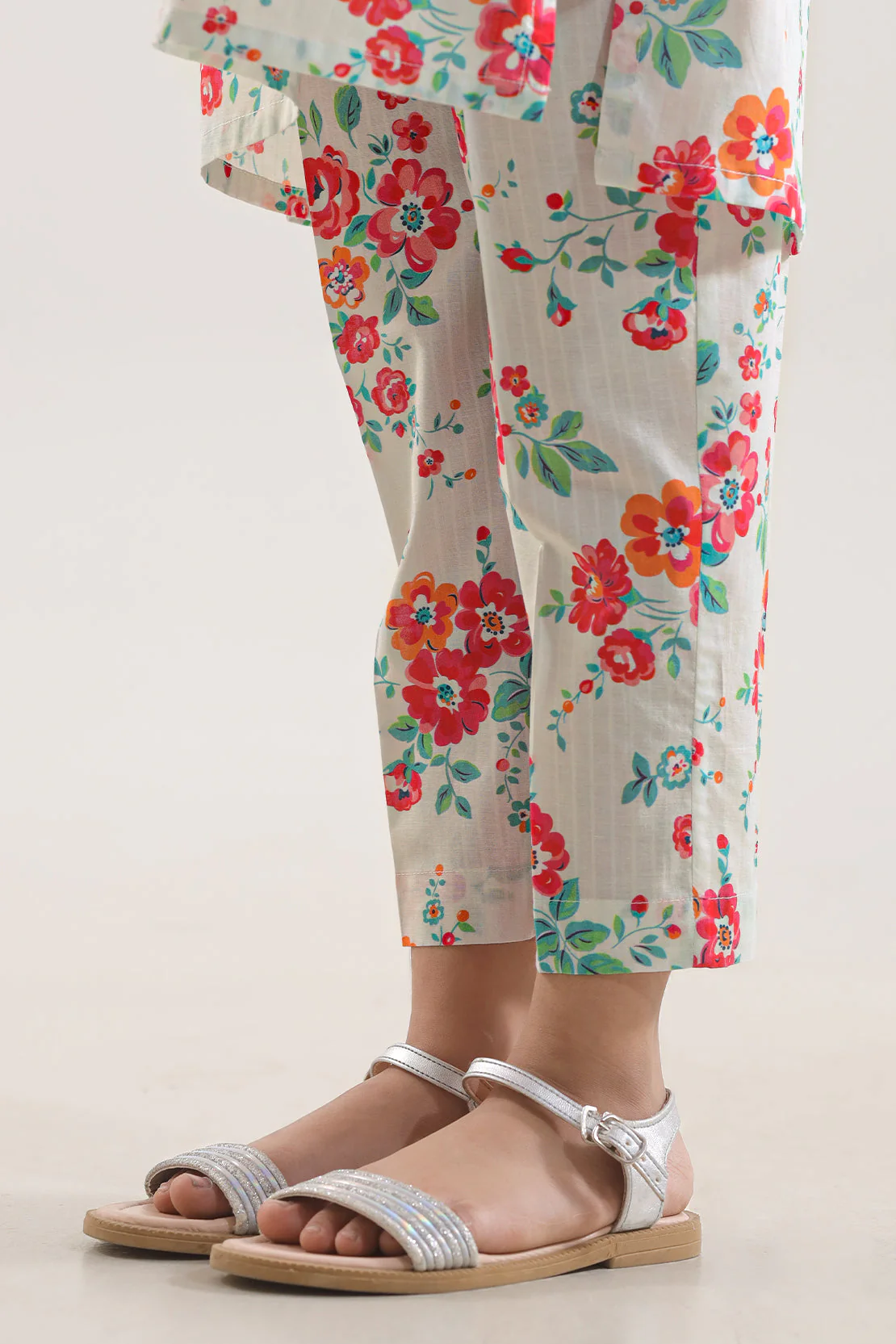 Printed Strip Lawn Pant For Kids - Image 2