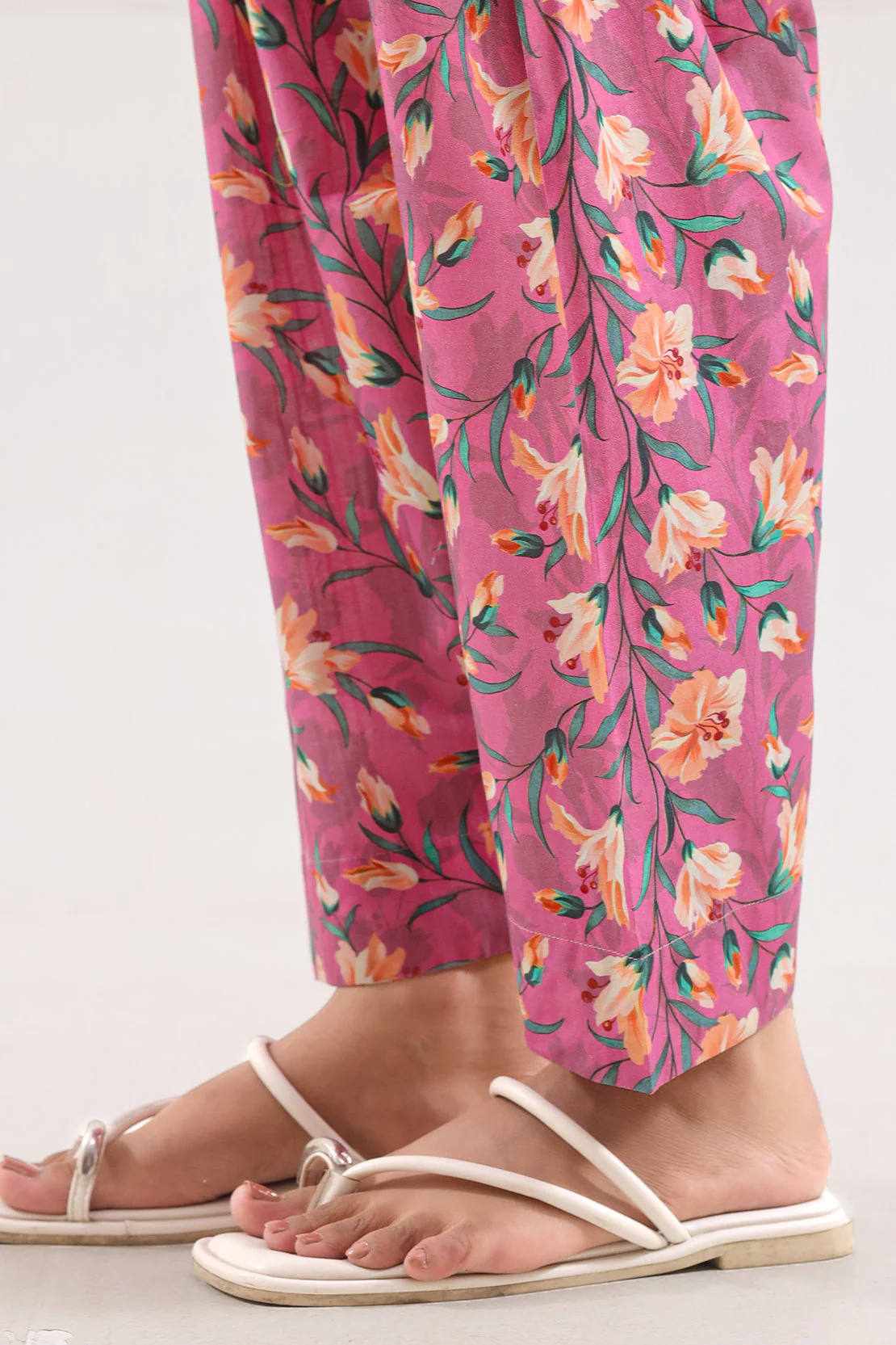 Printed Strip Lawn Pants - Image 2