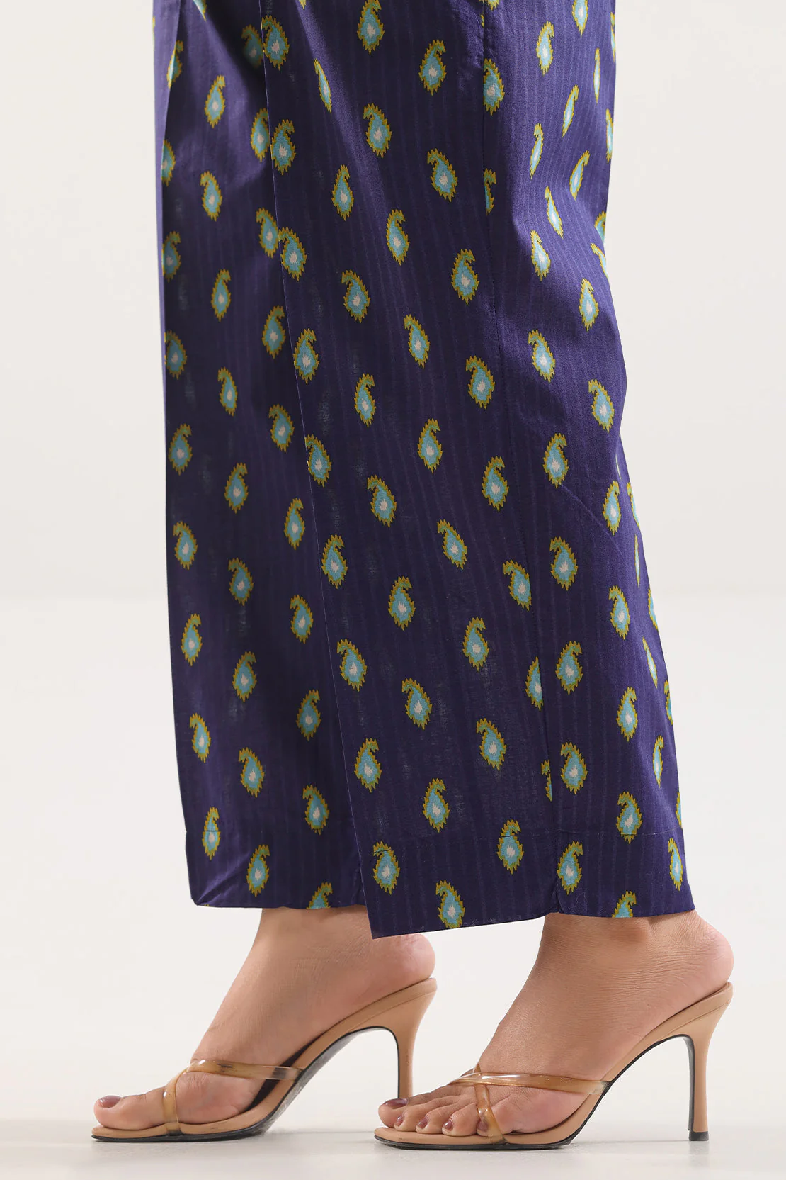 Printed Strip Lawn Pants - Image 2