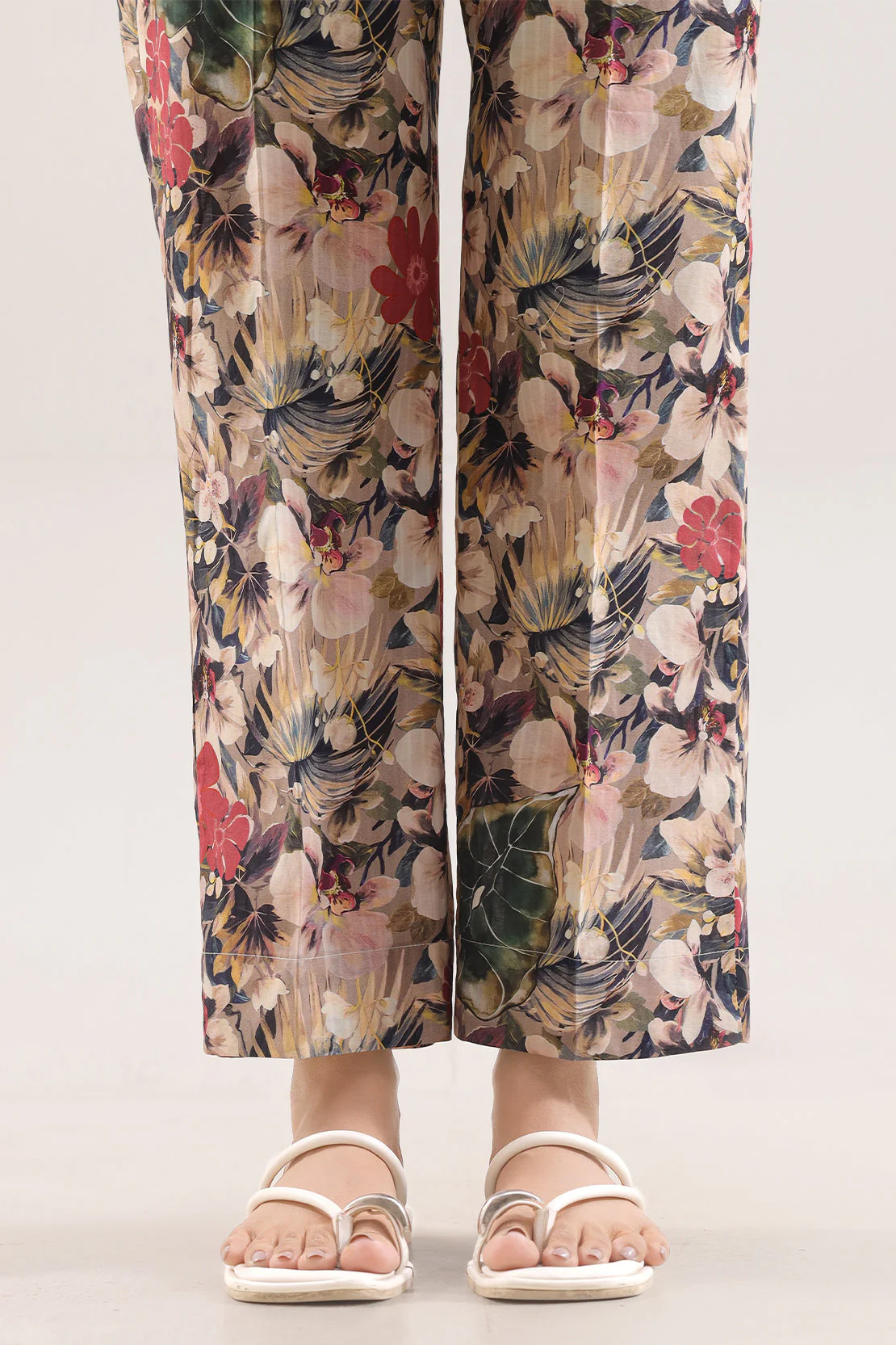 Printed Strip Lawn Pants - Image 2