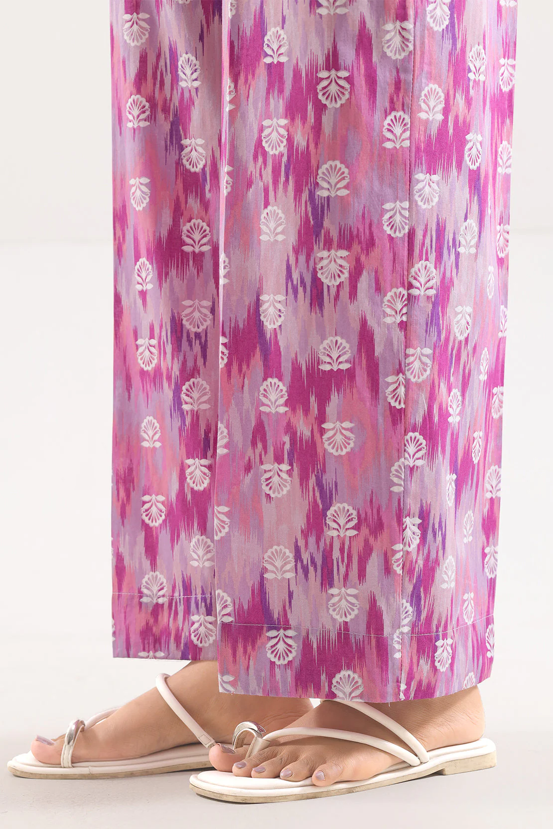 Printed Strip Lawn Pants - Image 2