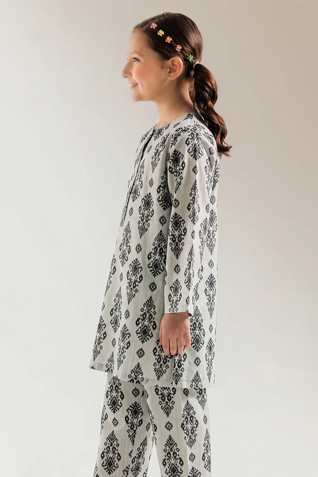 Printed Strip Lawn Stitched 2 Piece (Shirt/Trouser) For Kids - Image 3
