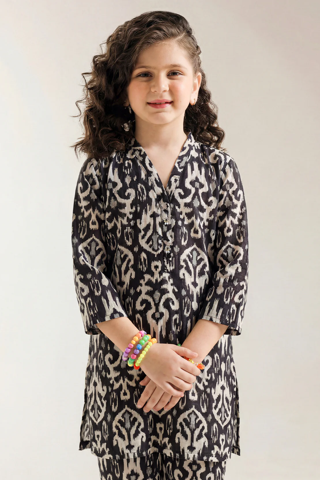 Printed Strip Lawn Stitched 2 Piece (Shirt/Trouser)  For Kids - Image 2
