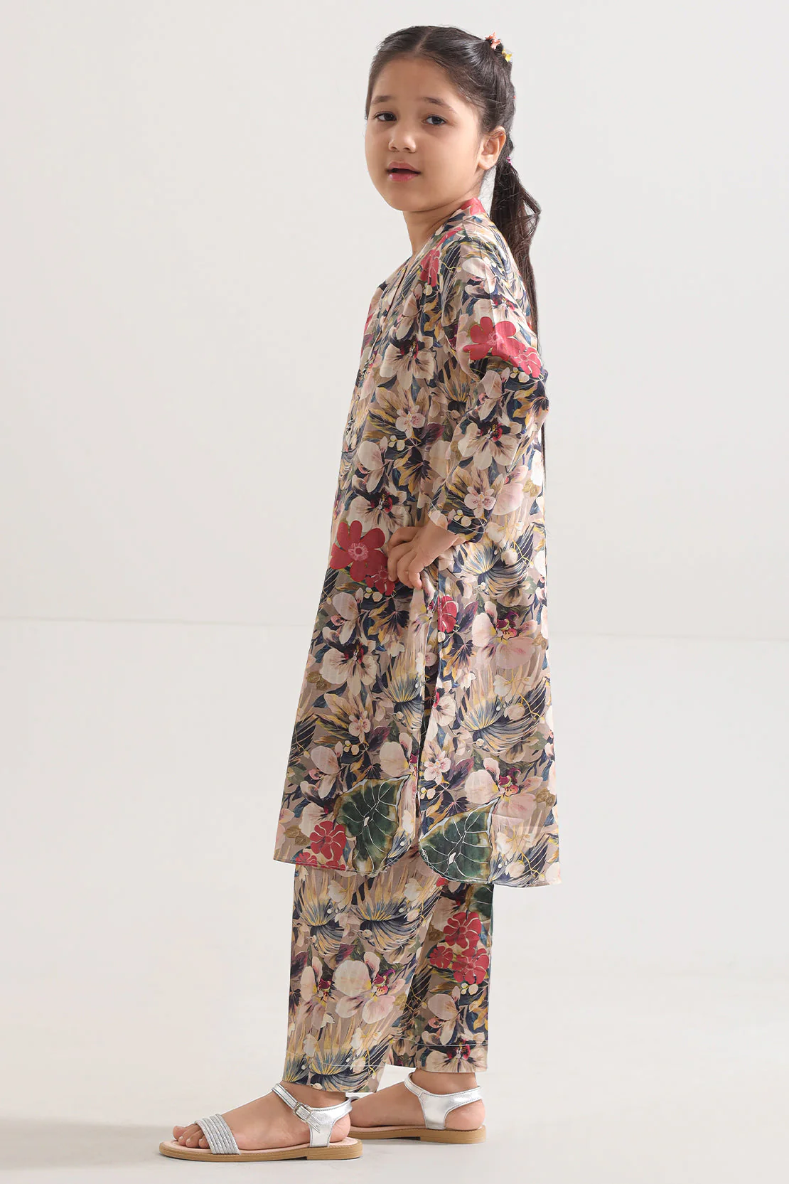 Printed Strip Lawn Stitched 2 Piece (Shirt/Trouser) For Kids - Image 2