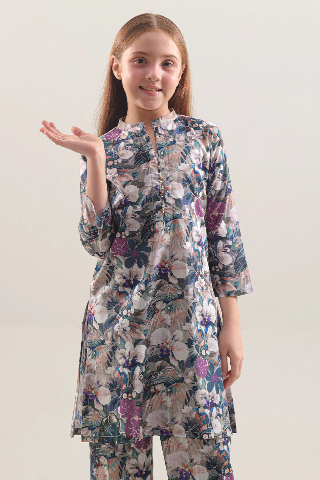 Printed Strip Lawn Stitched 2 Piece (Shirt/Trouser) For Kids - Image 3
