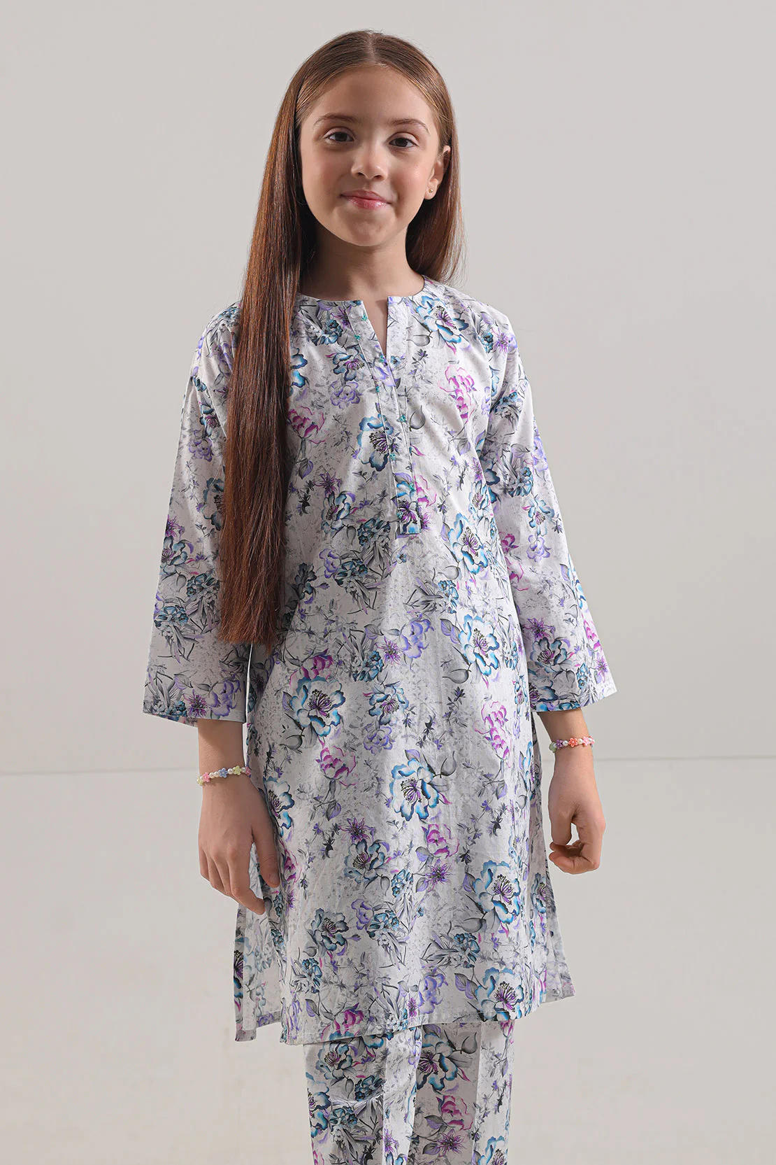 Printed Strip Lawn Stitched 2 Piece (Shirt/Trouser) For Kids - Image 3