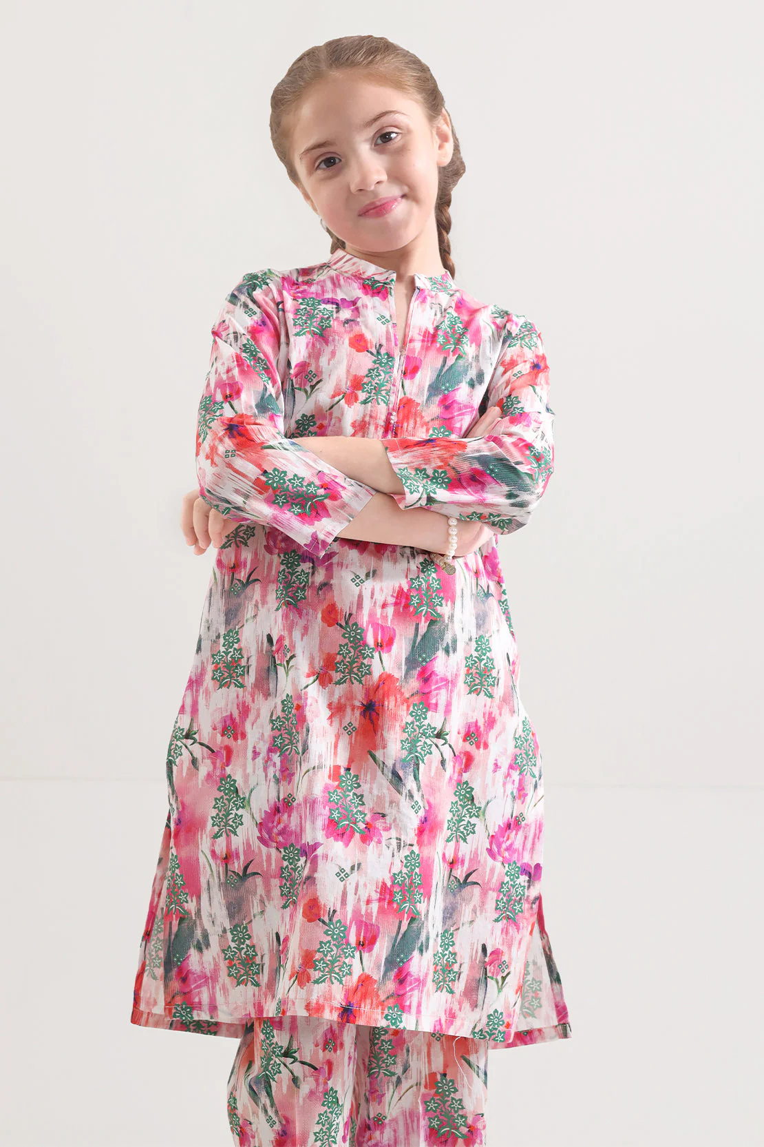 Printed Strip Lawn Stitched 2 Piece (Shirt/Trouser) For Kids - Image 2