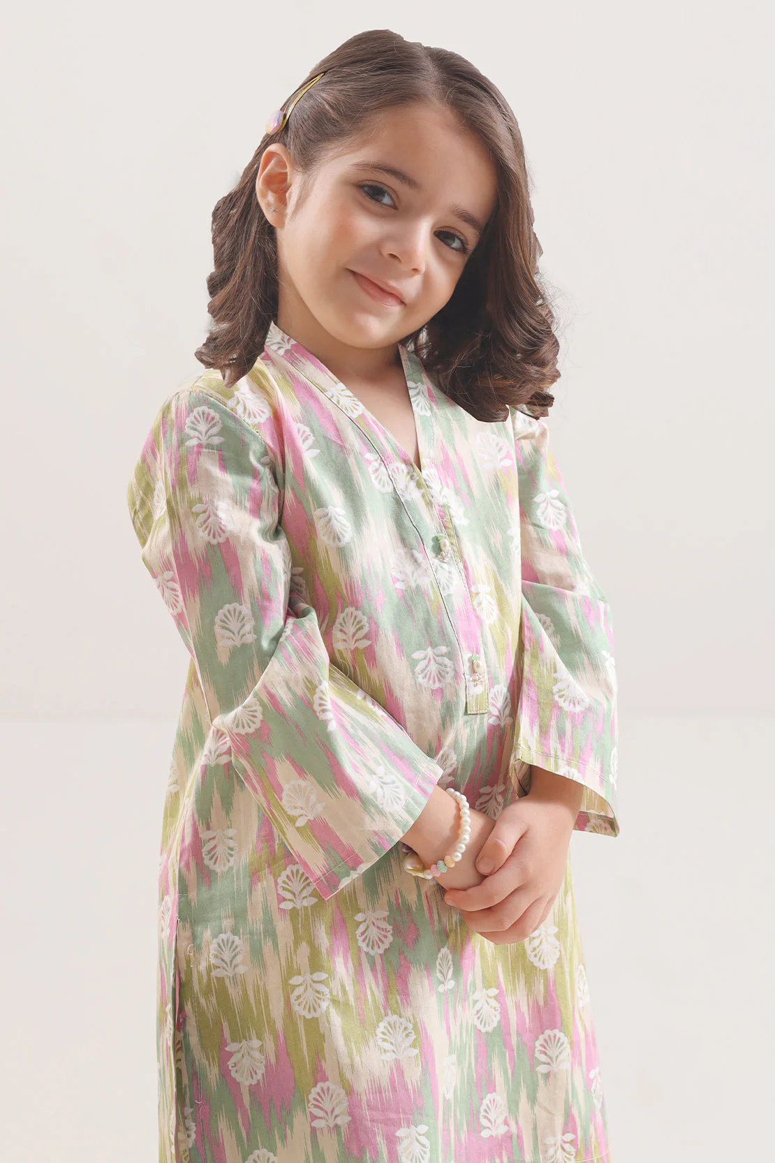 Printed Strip Lawn Stitched 2 Piece (Shirt/Trouser) For Kids - Image 4