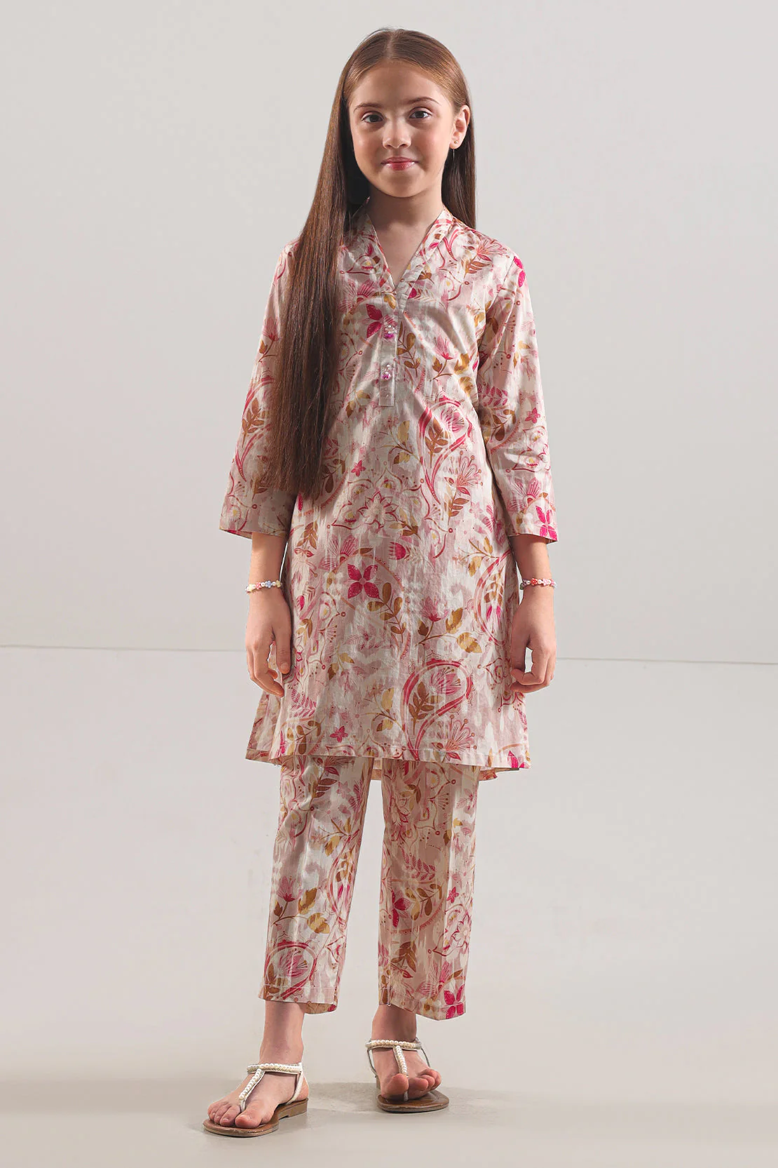 Printed Strip Lawn Stitched 2 Piece (Shirt/Trouser) For Kids - Image 2