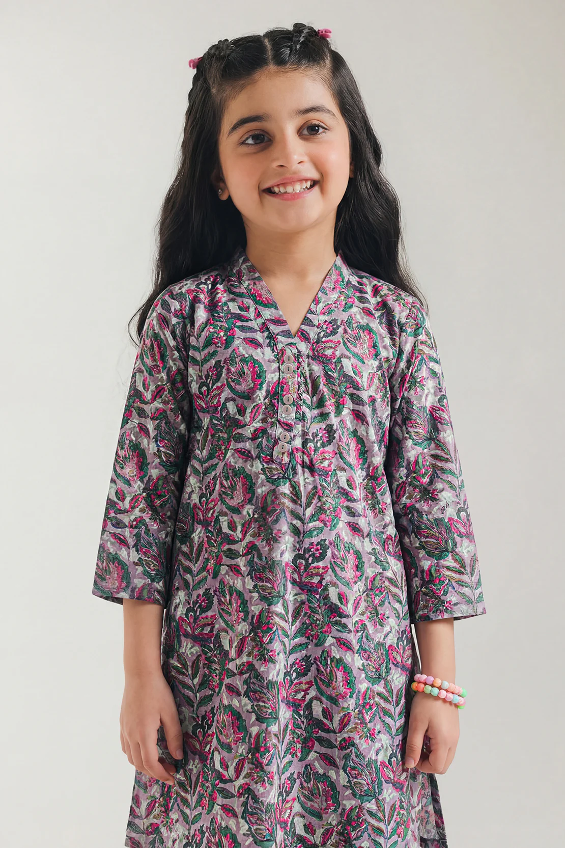 Printed Strip Lawn Stitched 2 Piece (Shirt/Trouser) For Kids - Image 2