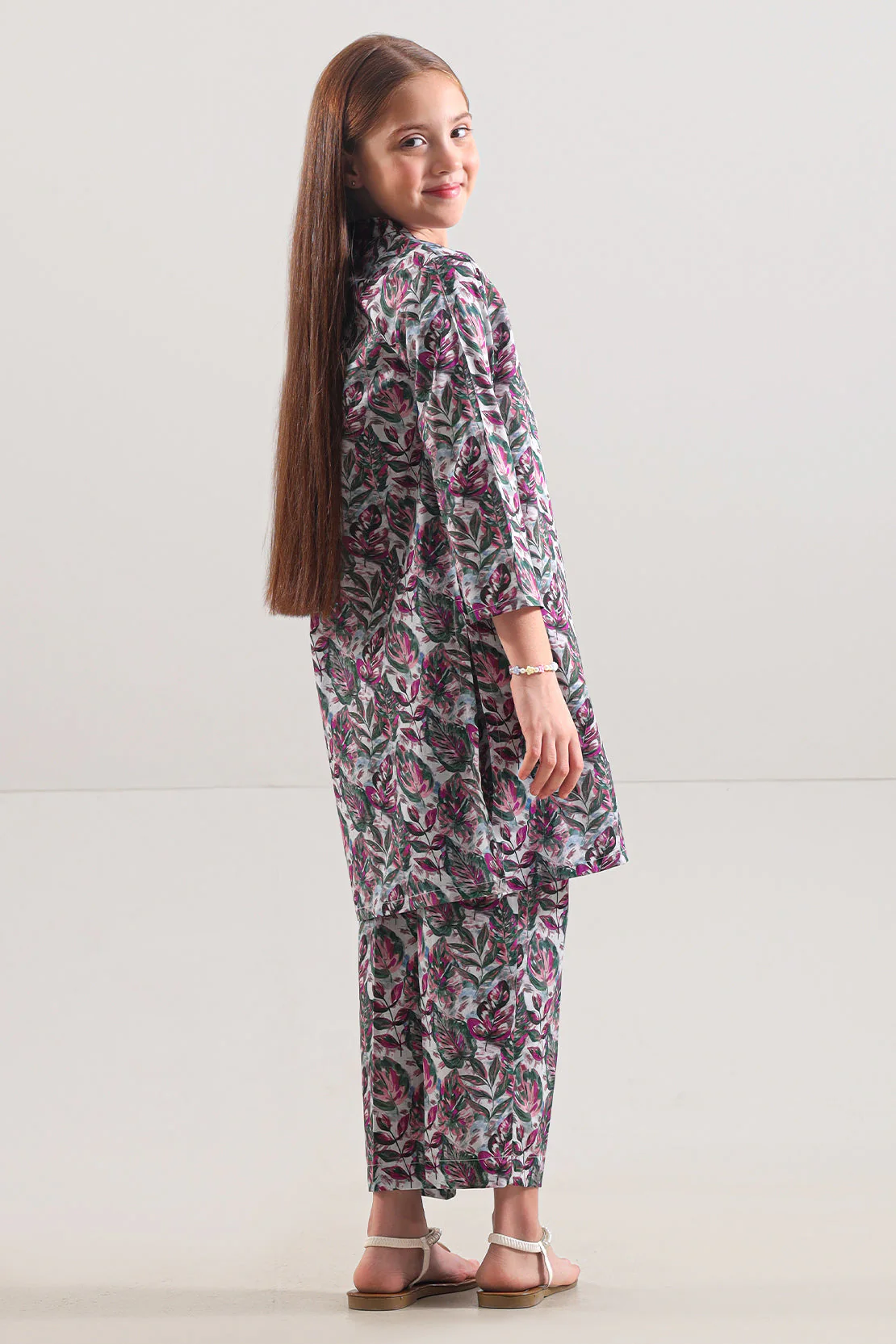 Printed Strip Lawn Stitched 2 Piece (Shirt/Trouser) For Kids - Image 3