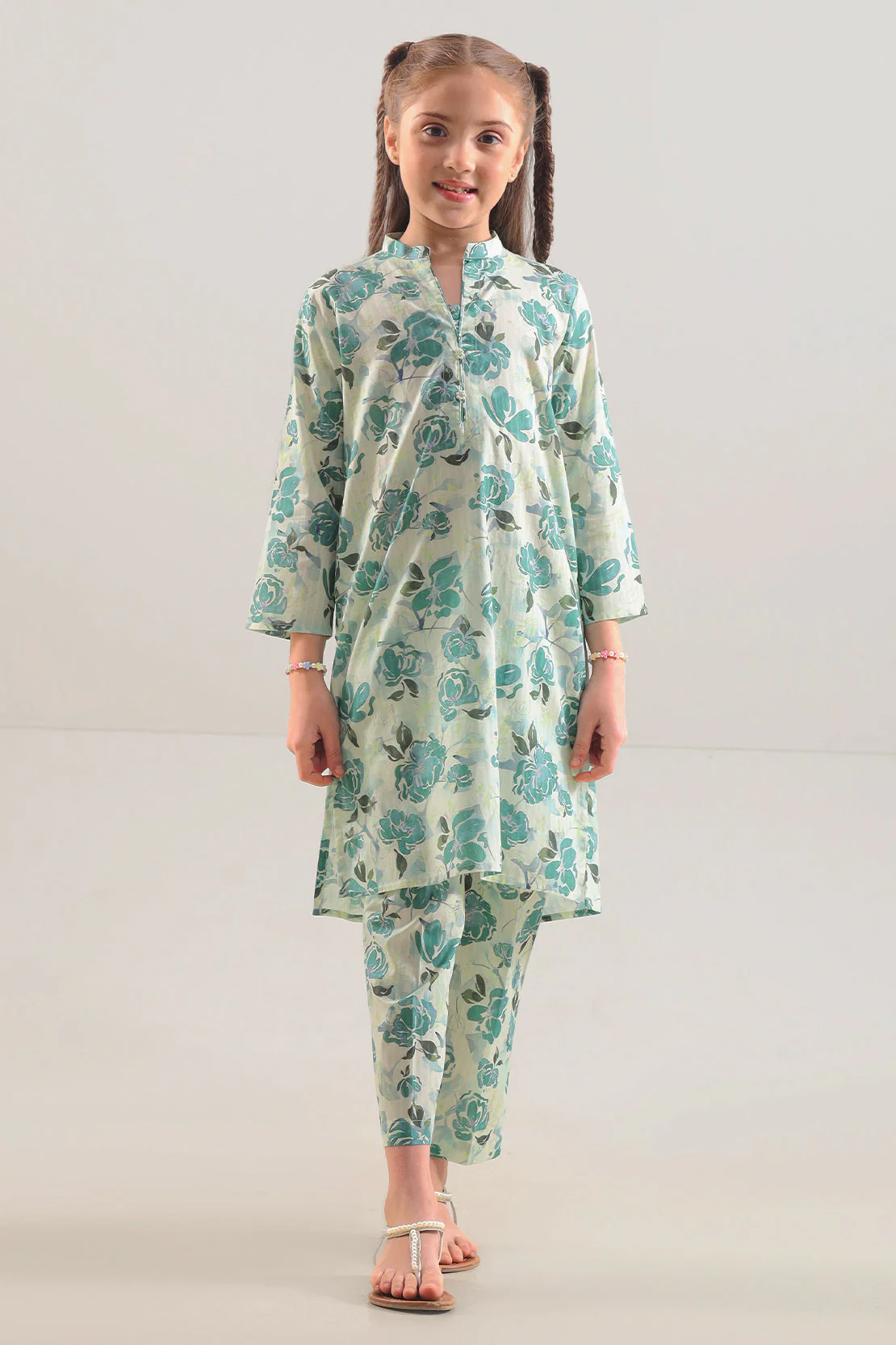 Printed Strip Lawn Stitched 2 Piece (Shirt/Trouser) For Kids - Image 2