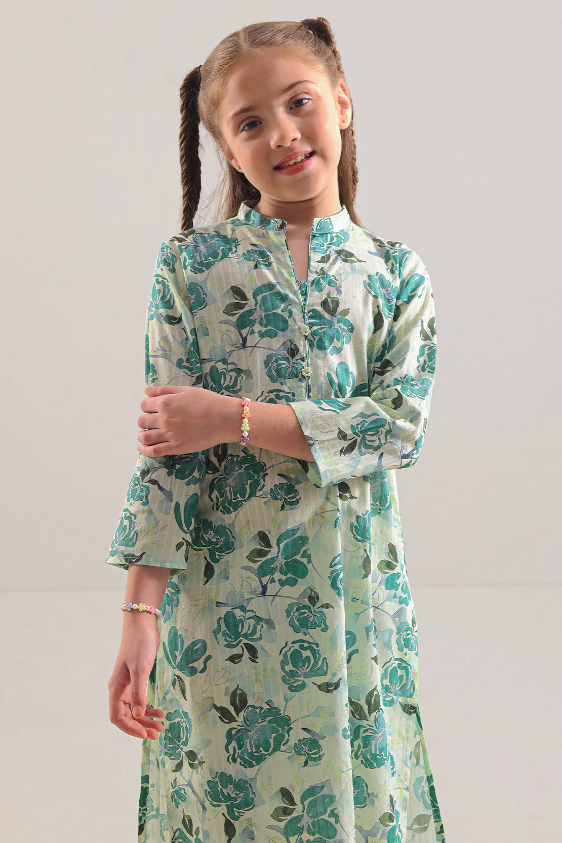 Printed Strip Lawn Stitched 2 Piece (Shirt/Trouser) For Kids - Image 3