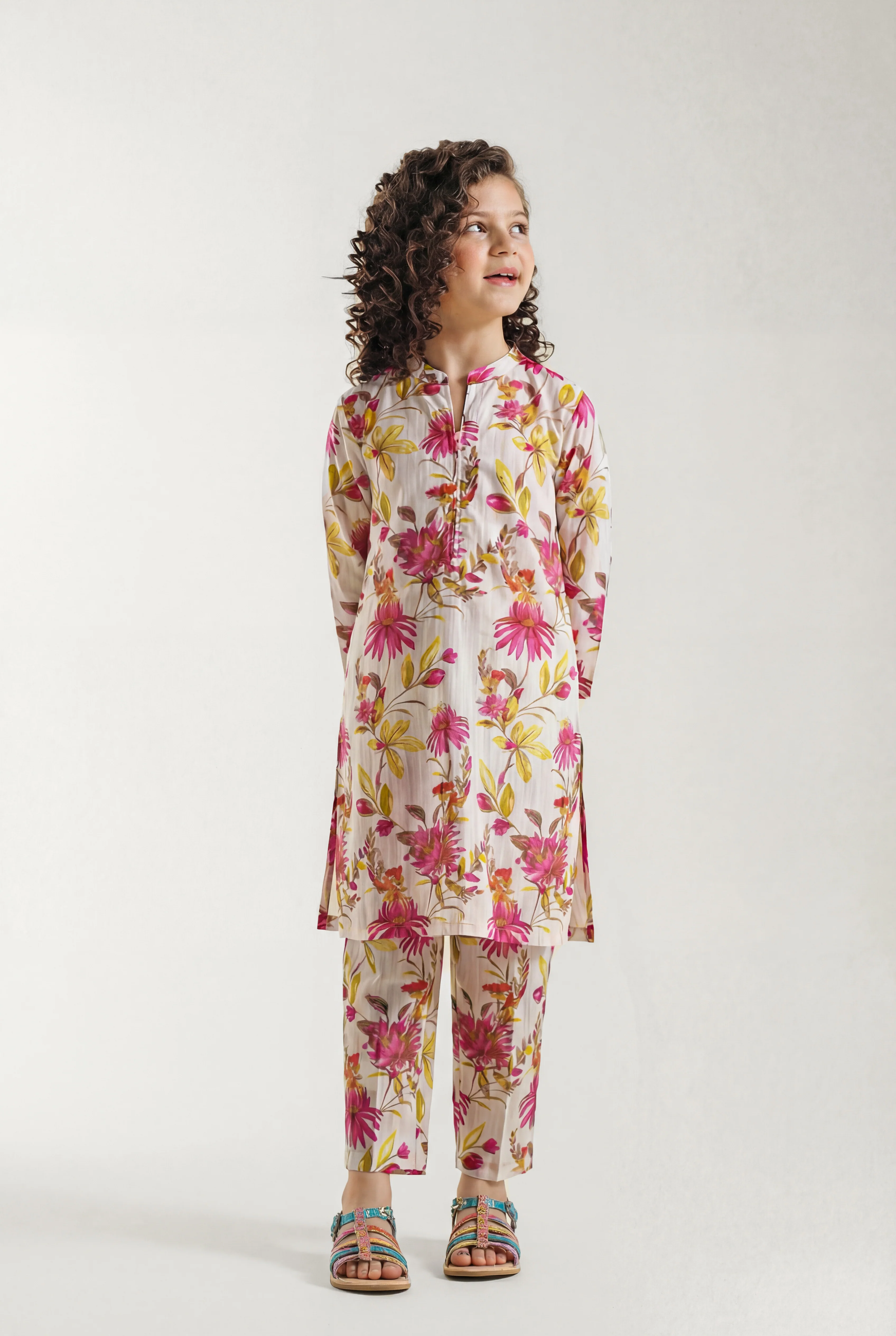 Printed Strip Lawn Stitched 2 Piece (Shirt/Trouser) For Kids - Image 2