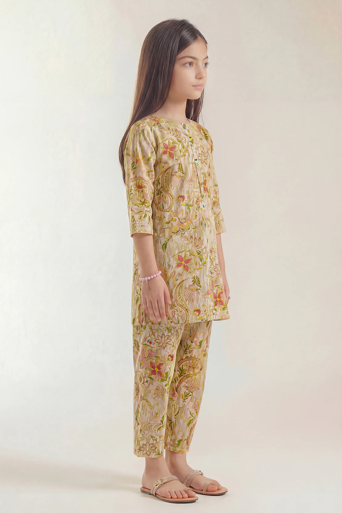 Printed Strip Lawn Stitched 2 Piece (Shirt/Trouser) For Kids