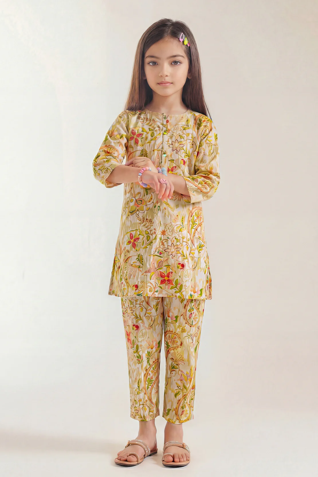 Printed Strip Lawn Stitched 2 Piece (Shirt/Trouser) For Kids - Image 2