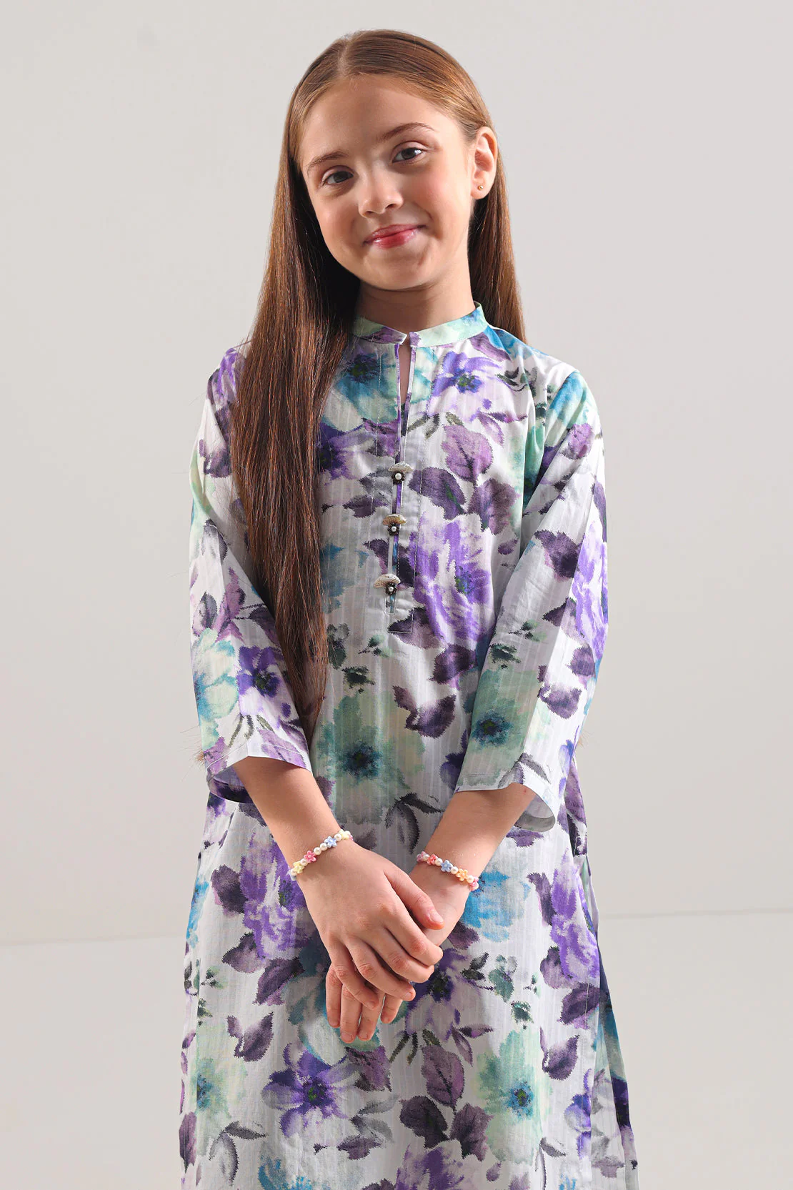 Printed Strip Lawn Stitched 2 Piece (Shirt/Trouser)  For Kids - Image 4