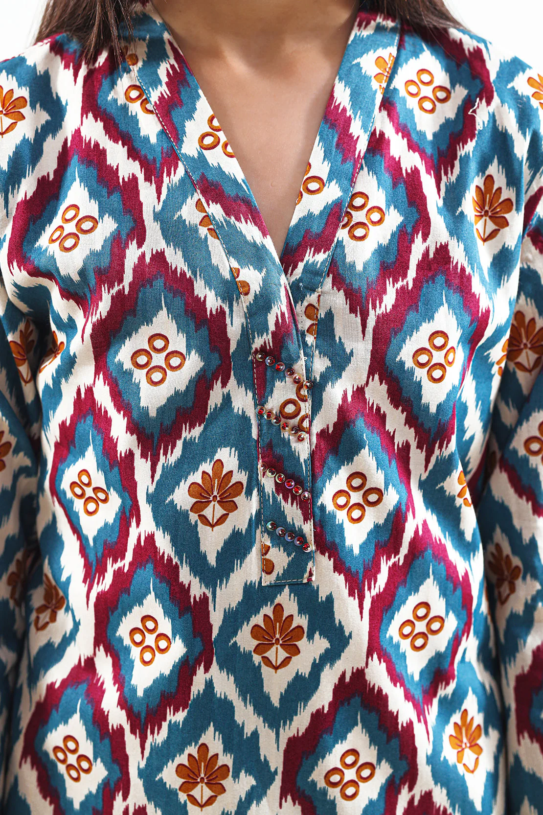 Printed Strip Lawn Stitched 2 Piece (Shirt/Trouser) For Kids - Image 4